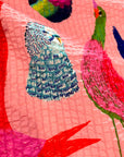 Birds (Peach) Cotton Seersucker (CUT PIECE 1M $20)