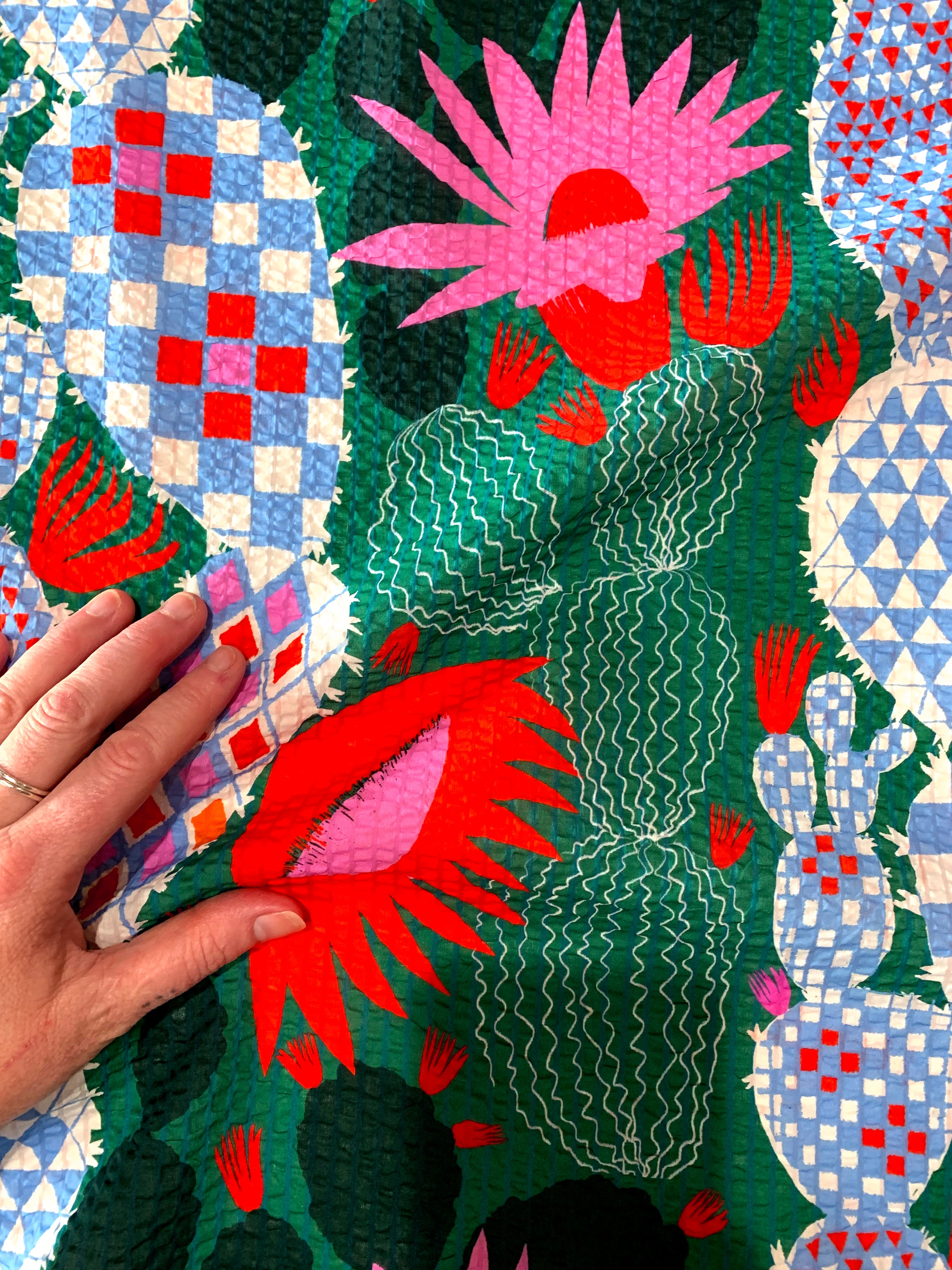 Bloom Cacti Cotton Seersucker
