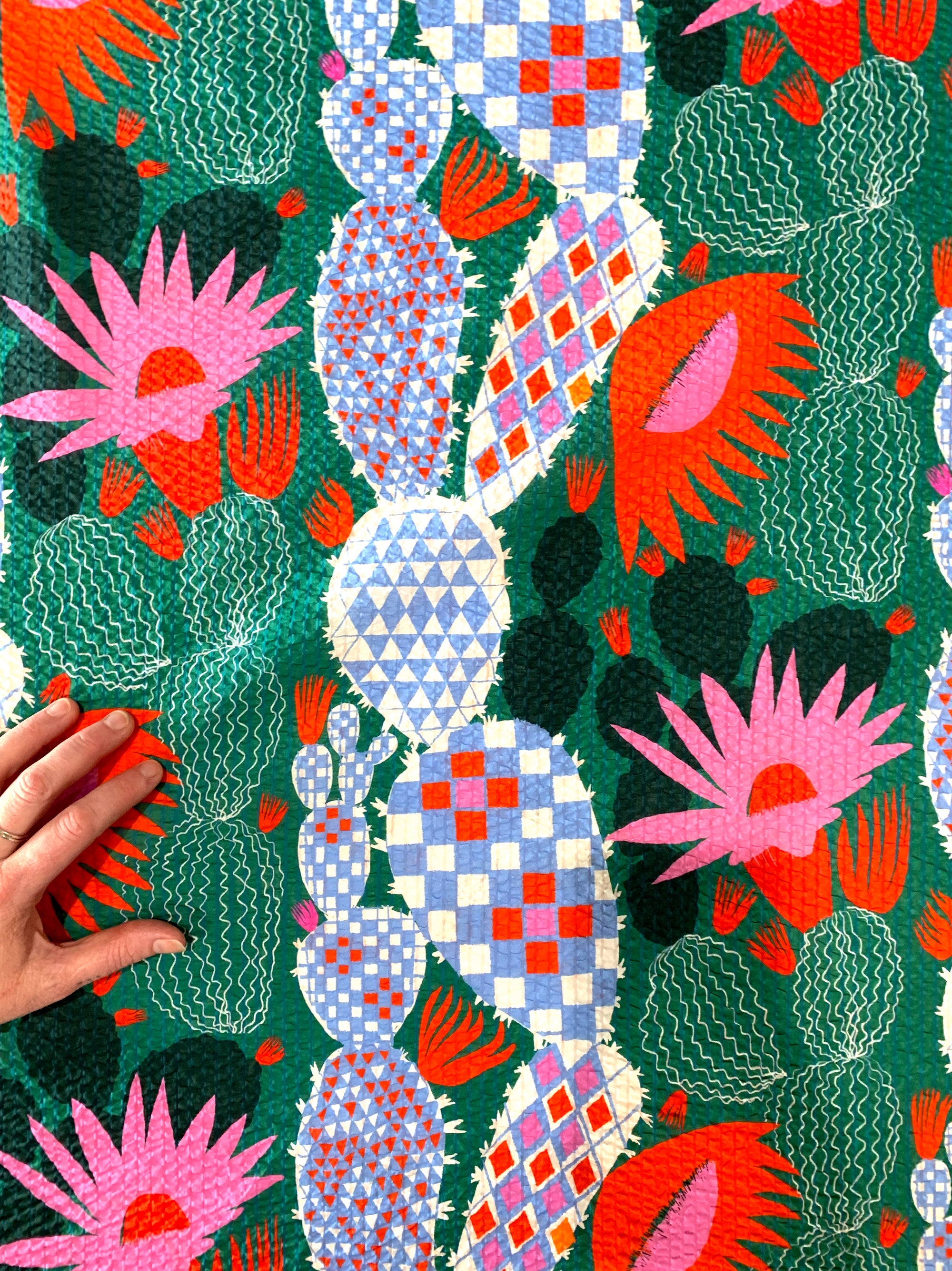 Bloom Cacti Cotton Seersucker