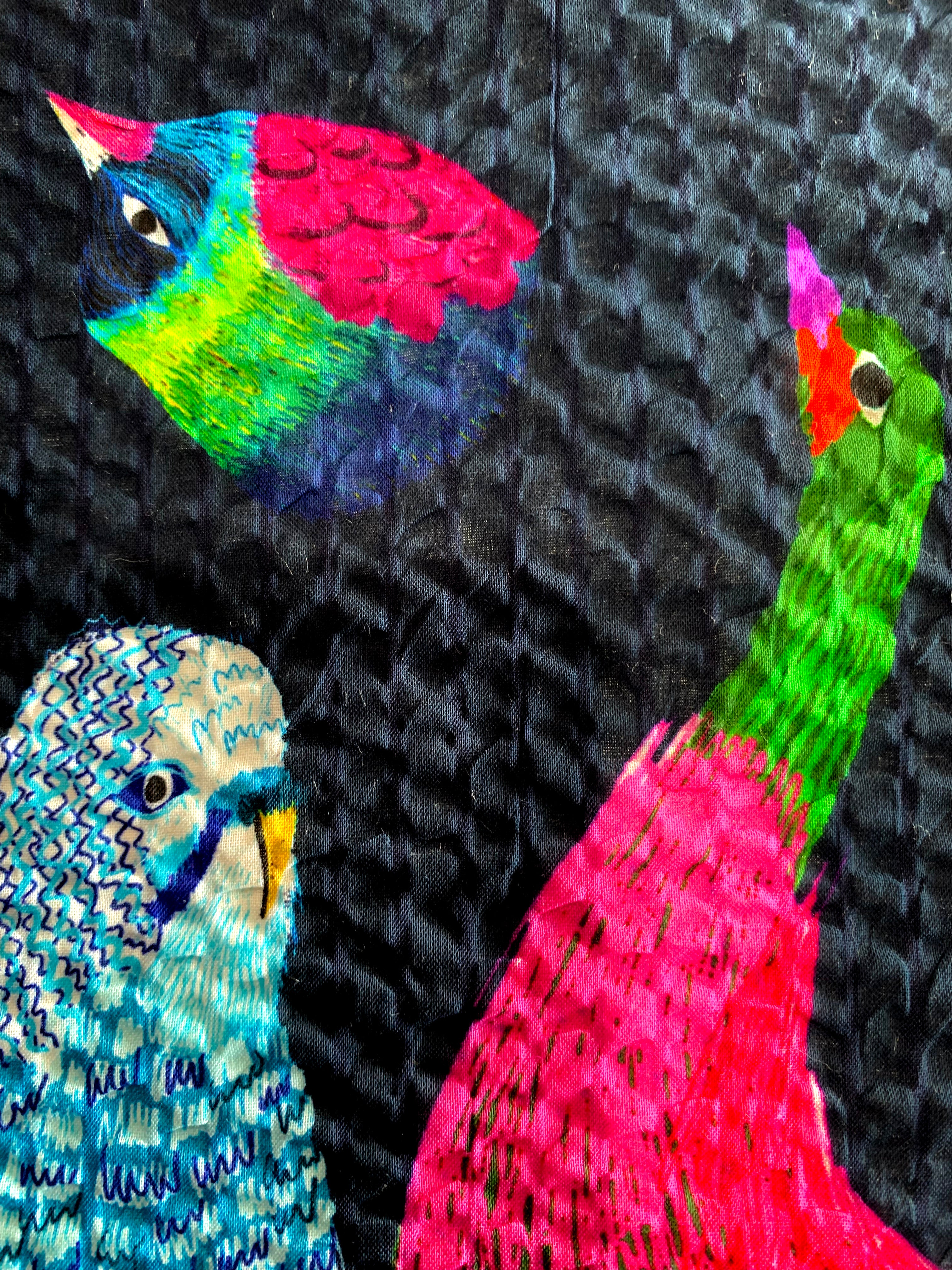 Birds Cotton Seersucker