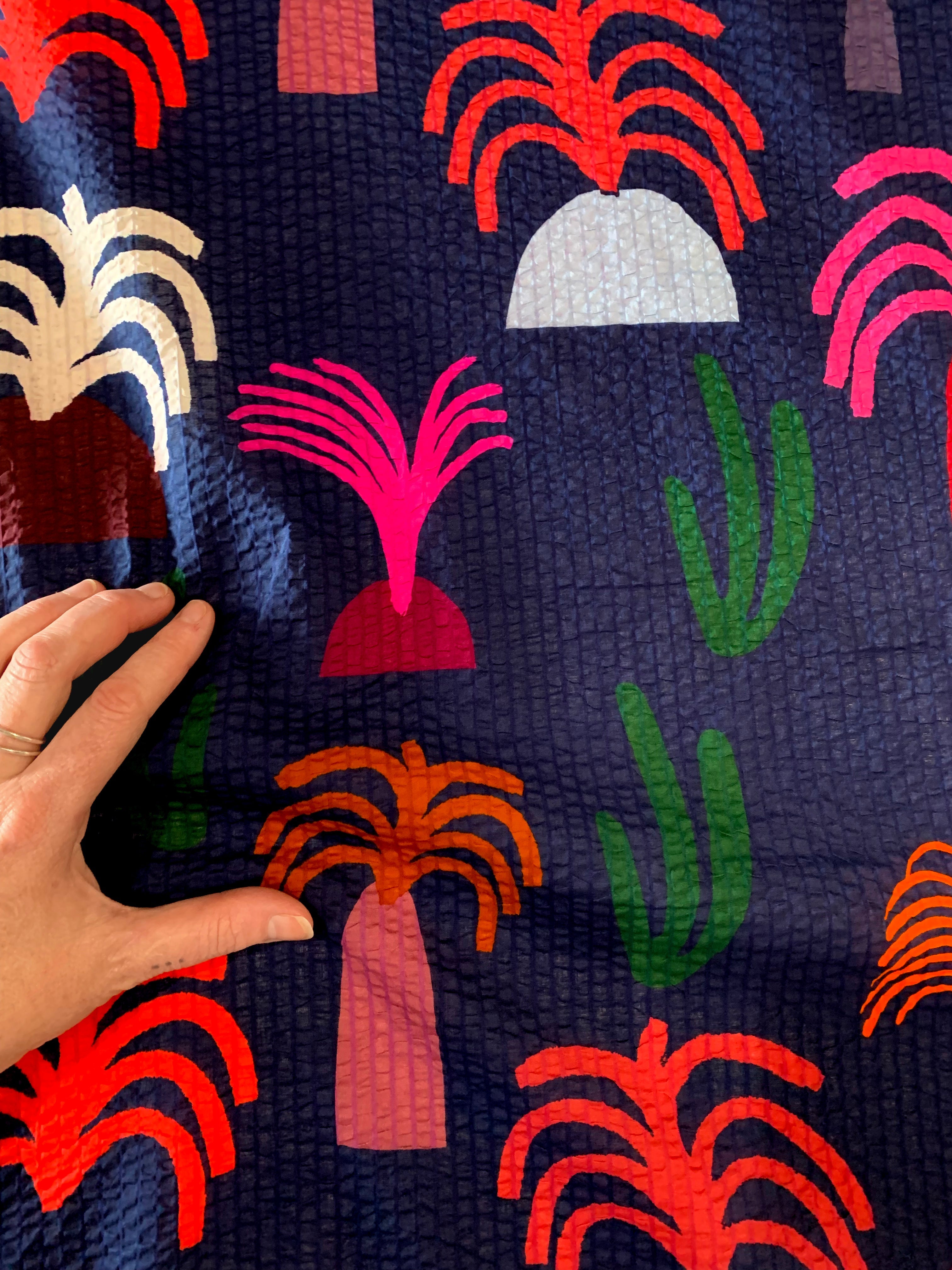 Palm Valley Cotton Seersucker (CUT PIECE  60 CM $8)