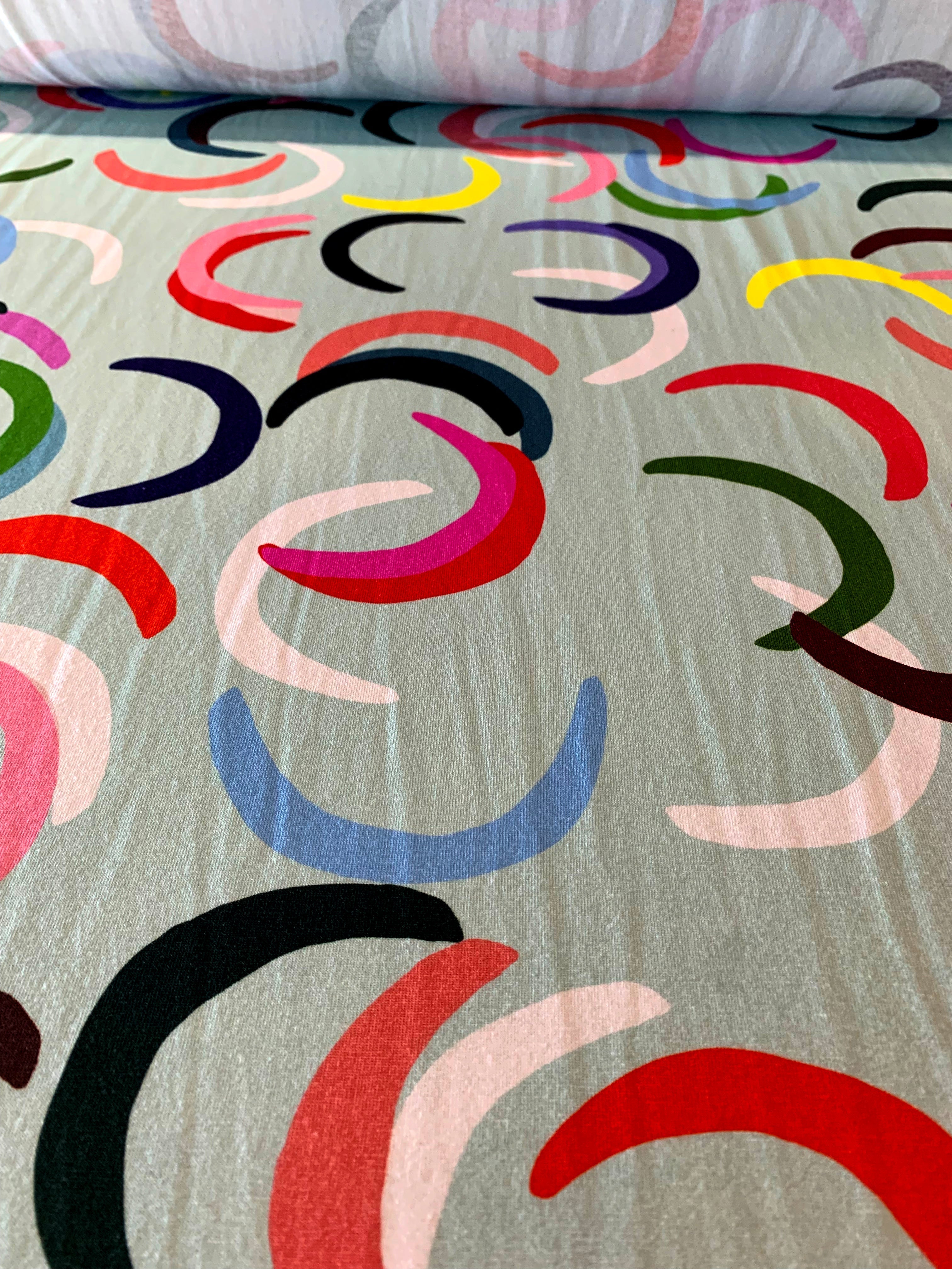 Colour Petals (mint) Cotton Jersey (CUT PIECE 1.5M $20)