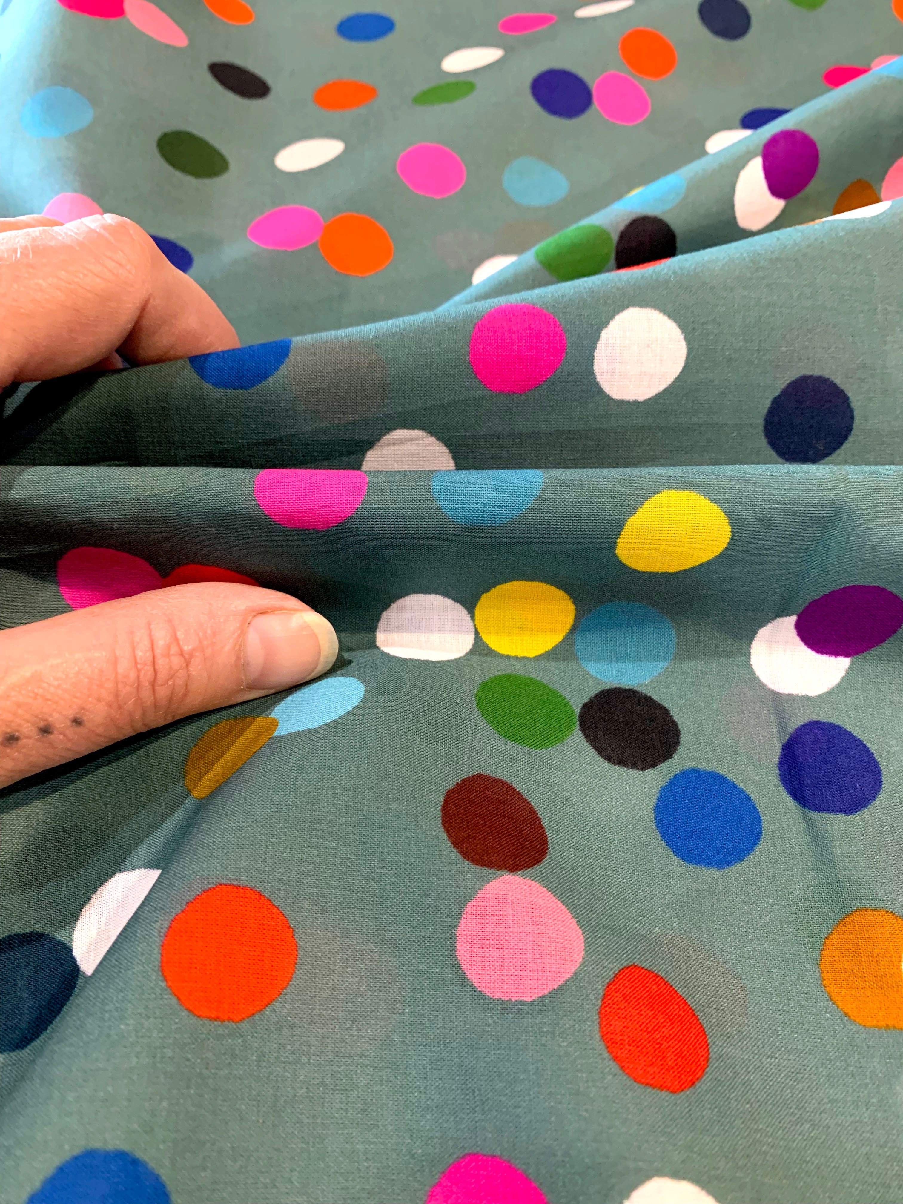 Confetti (dark mint) Cotton Voile(CUT PIECE 1.7M $20)