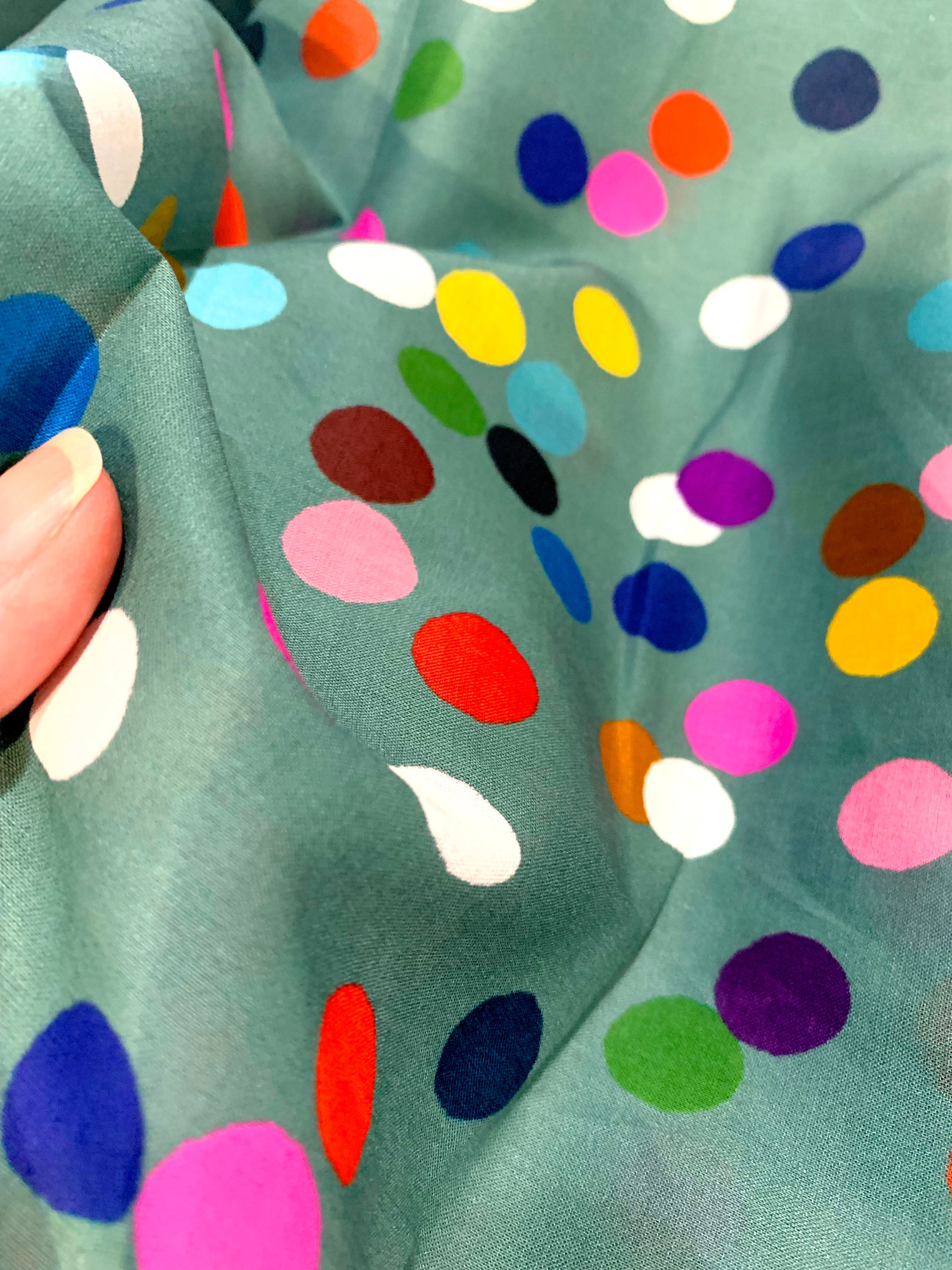 Confetti (dark mint) Cotton Voile(CUT PIECE 1.7M $20)