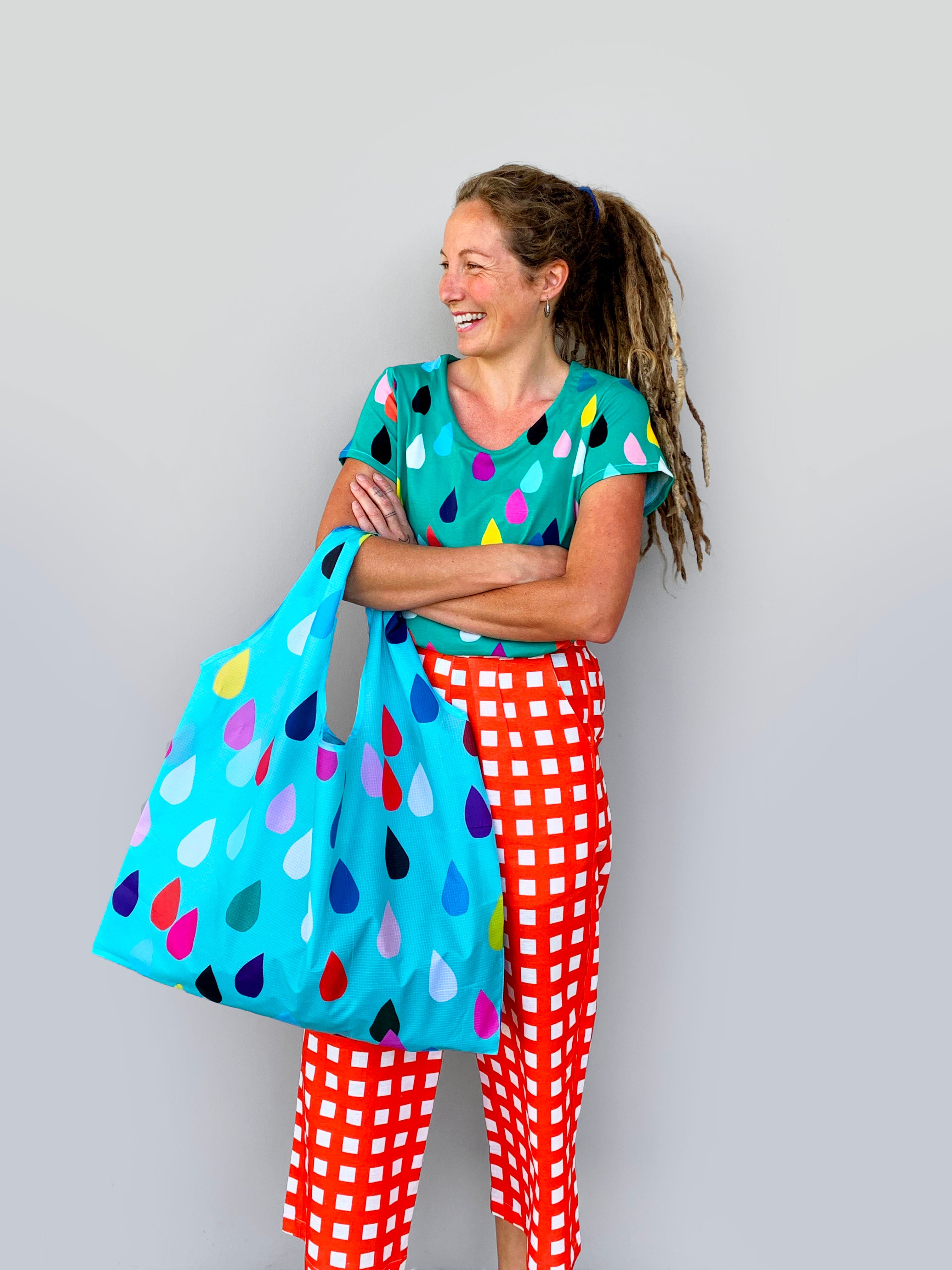 Colour Drops (dark mint) Cotton Jersey