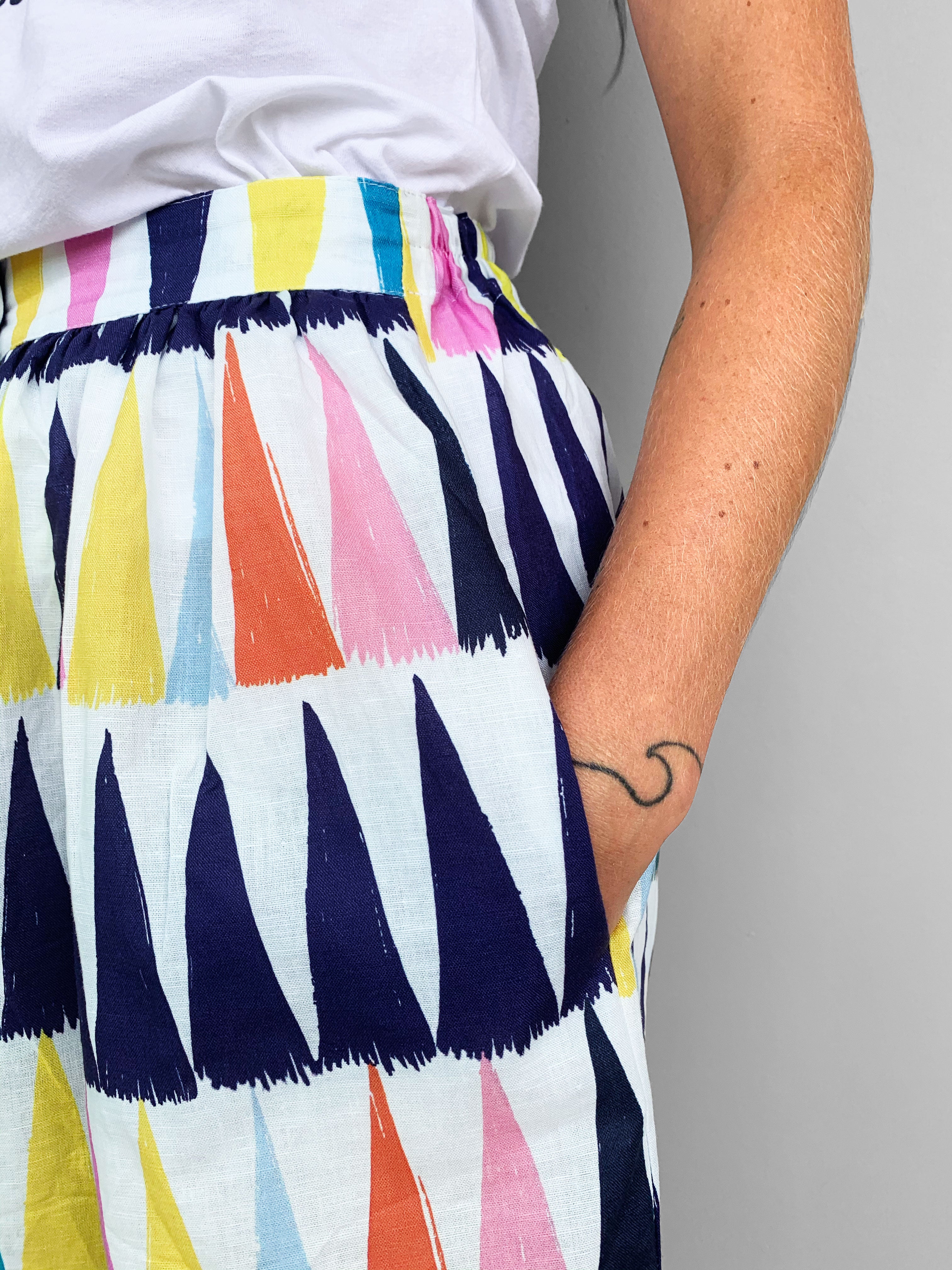 Kooki 100% linen cotton skirt (5814665609369)