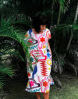 Bright Kooki linen dress with tie (5815296884889)