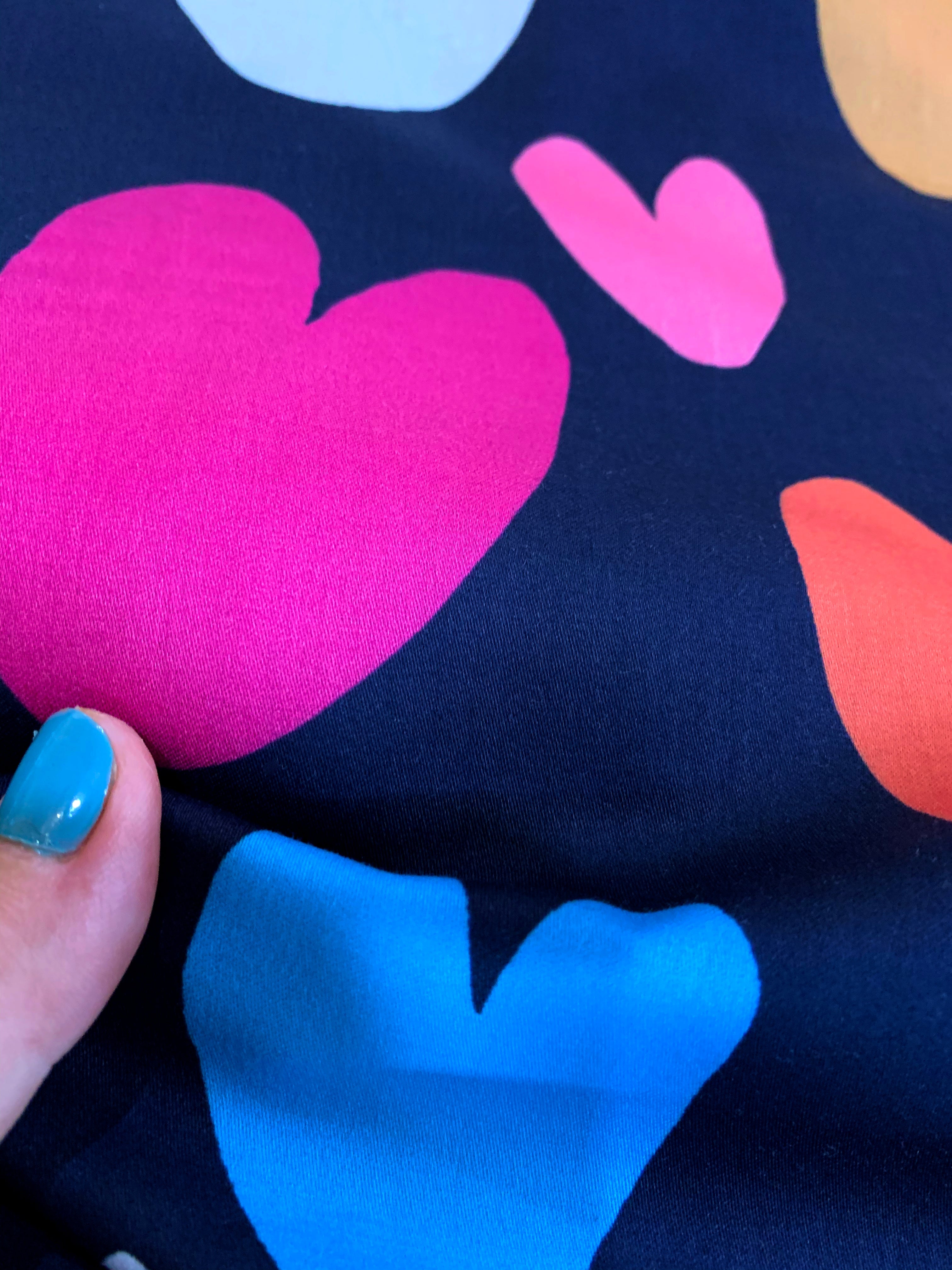 Navy Hearts 100% cotton (6594139226265)