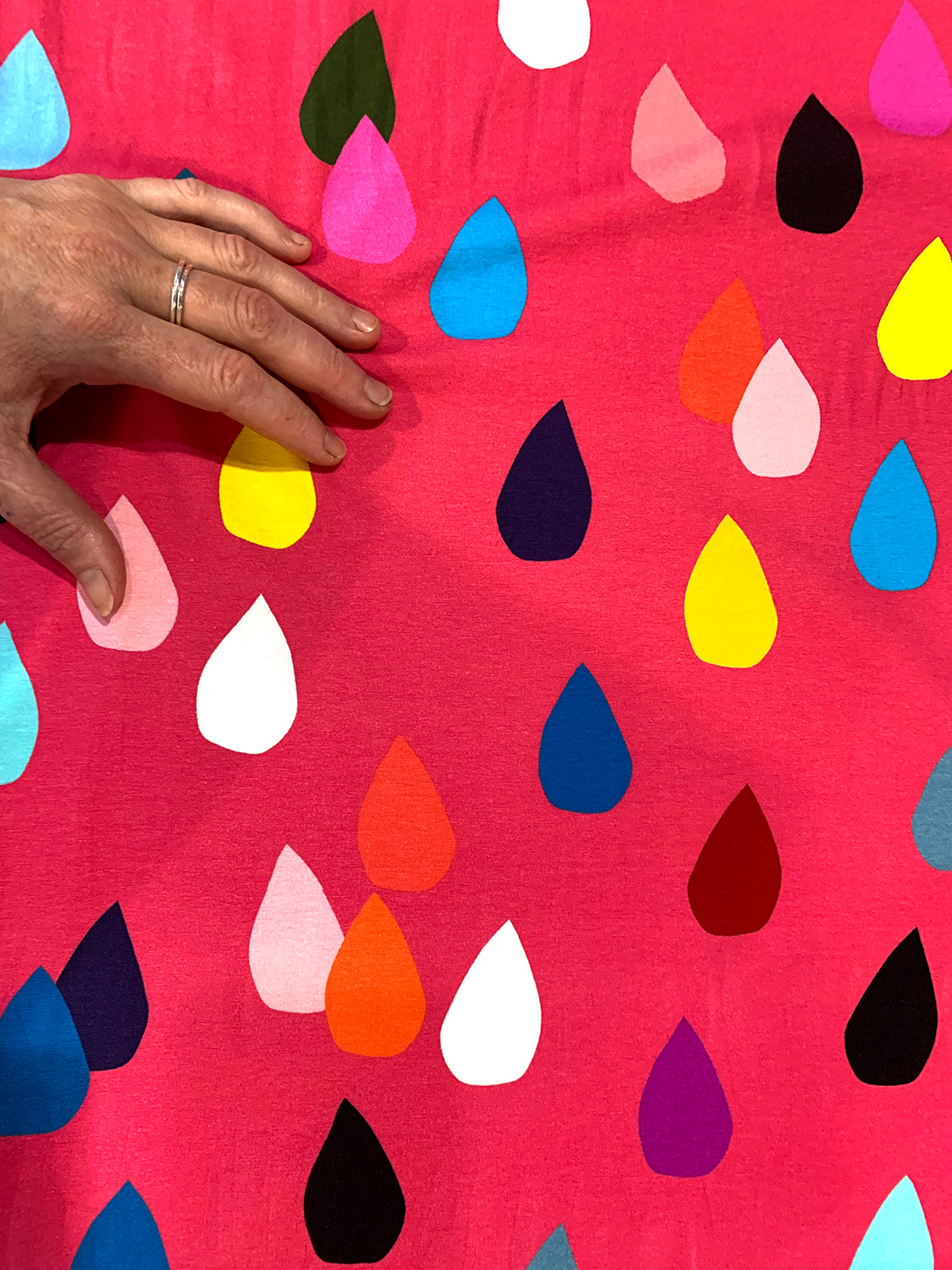 Dusty Drops Cotton Jersey (OFFCUT 2M $30)