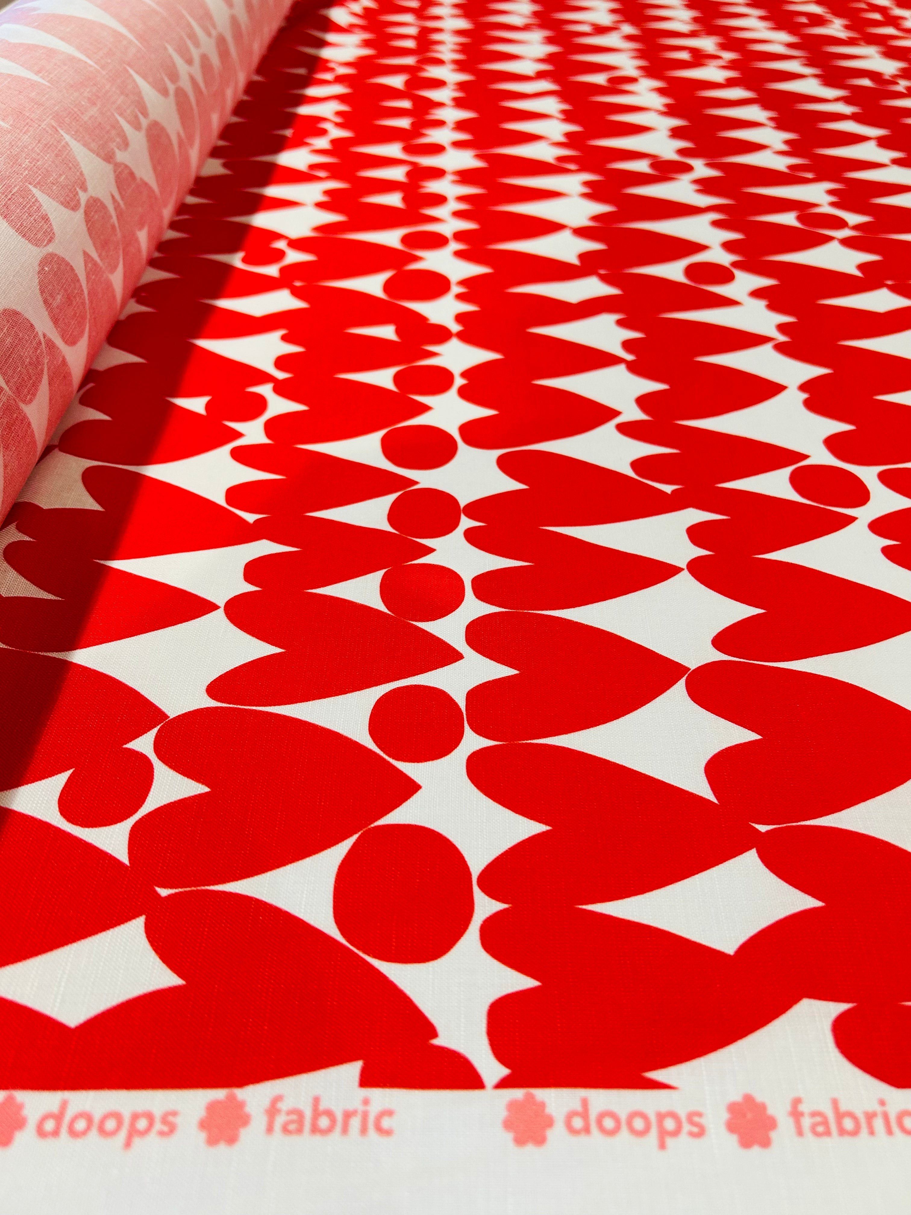 Sweet Red Love organic cotton linen