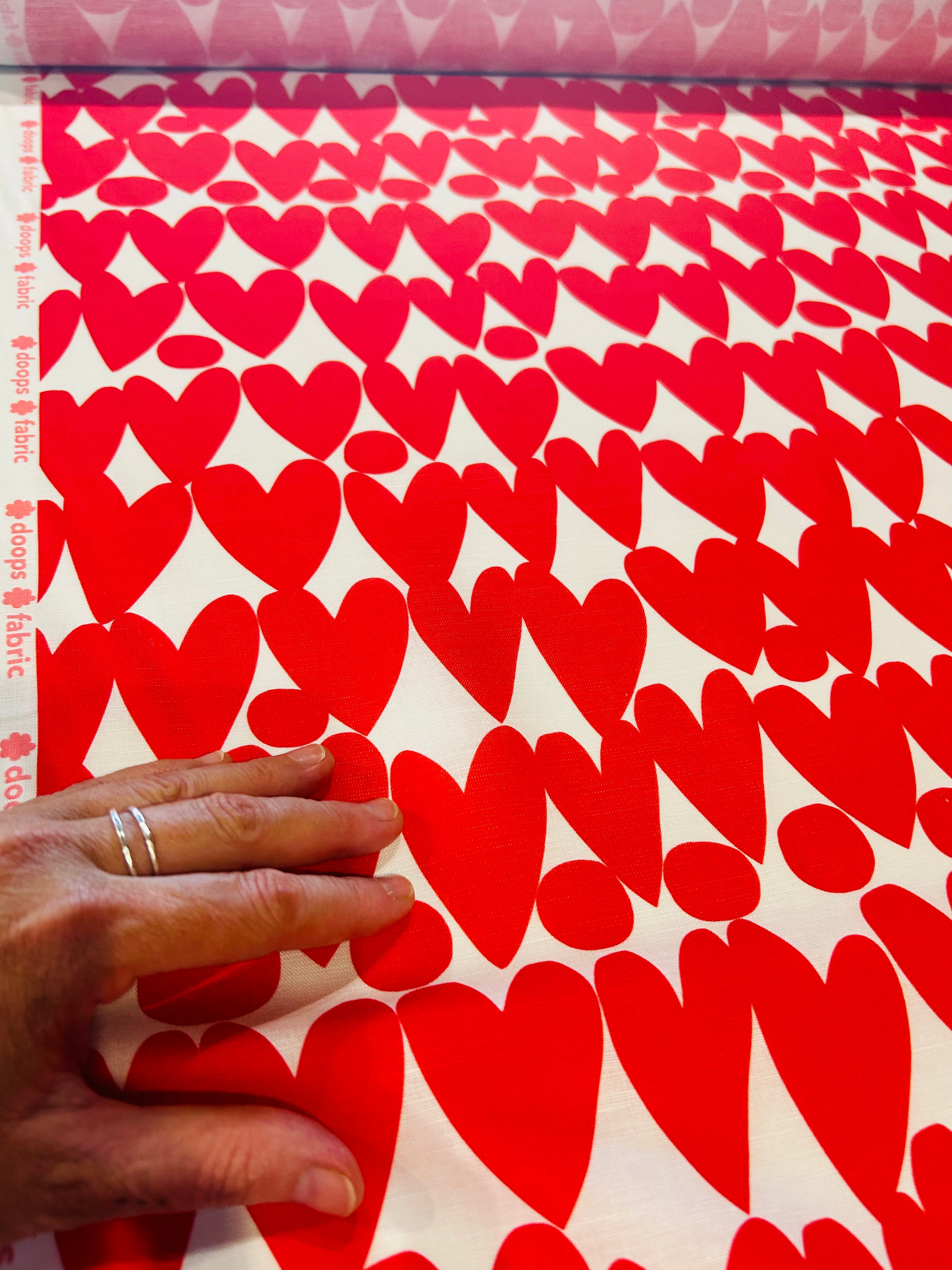 Sweet Red Love organic cotton linen