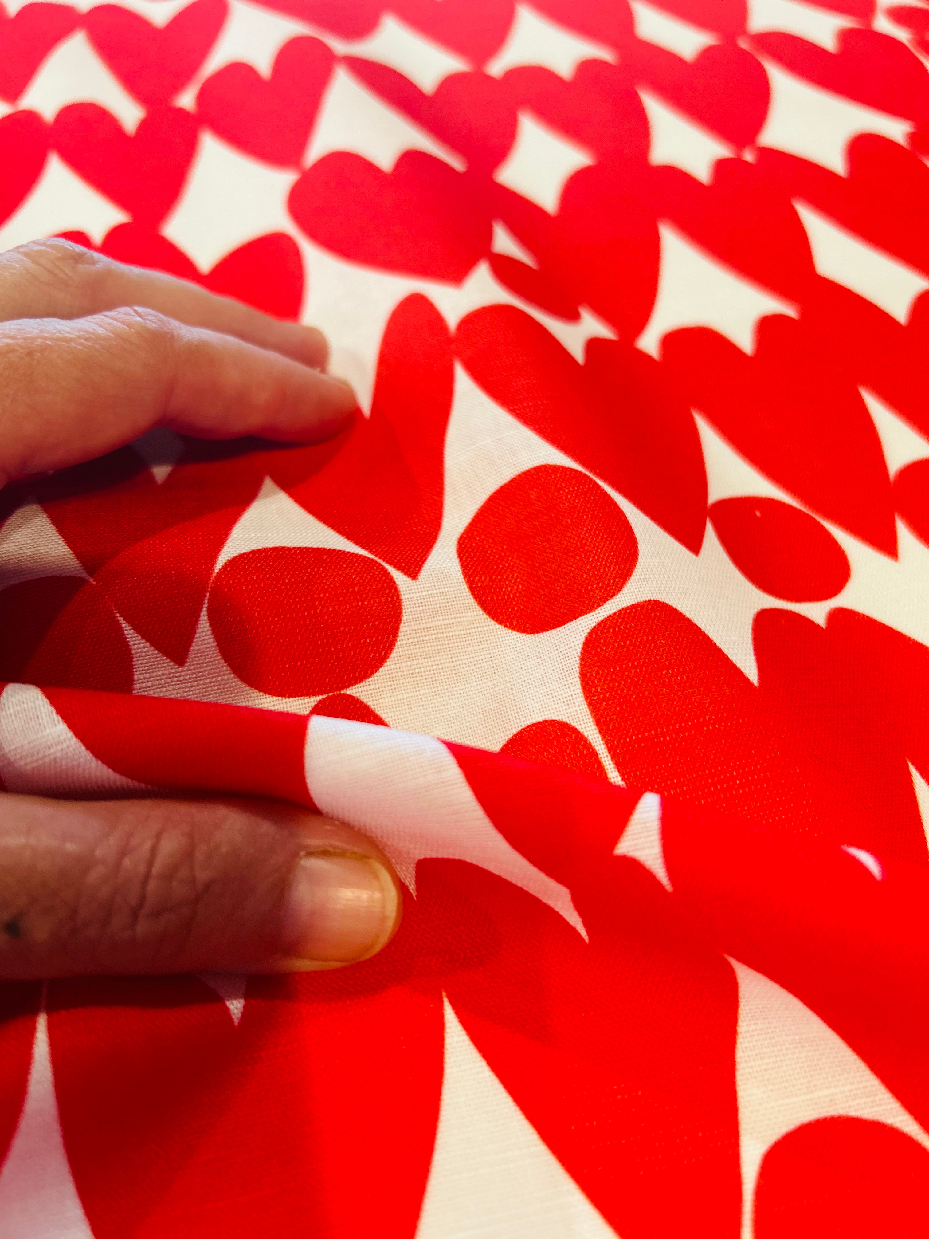 Sweet Red Love organic cotton linen