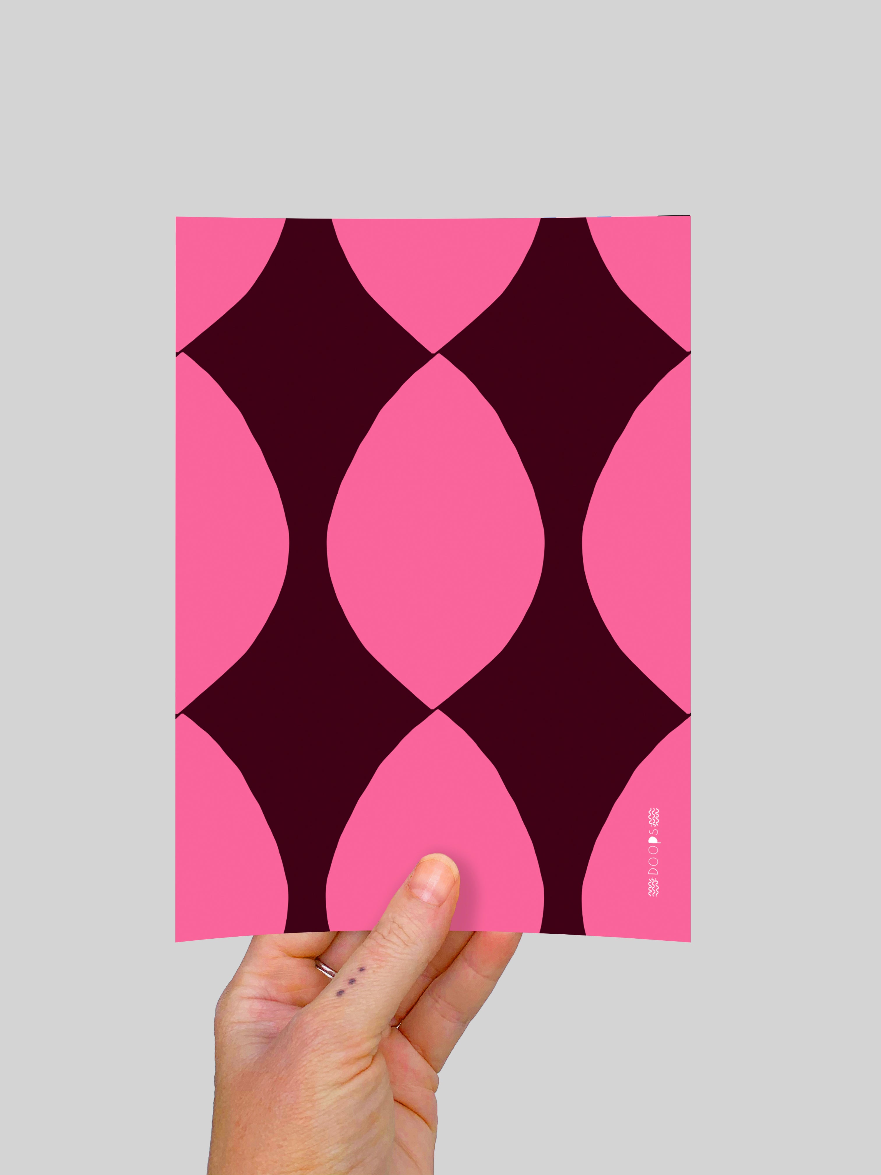 Pink Twist (large) A5 Postcard (4631585488992)