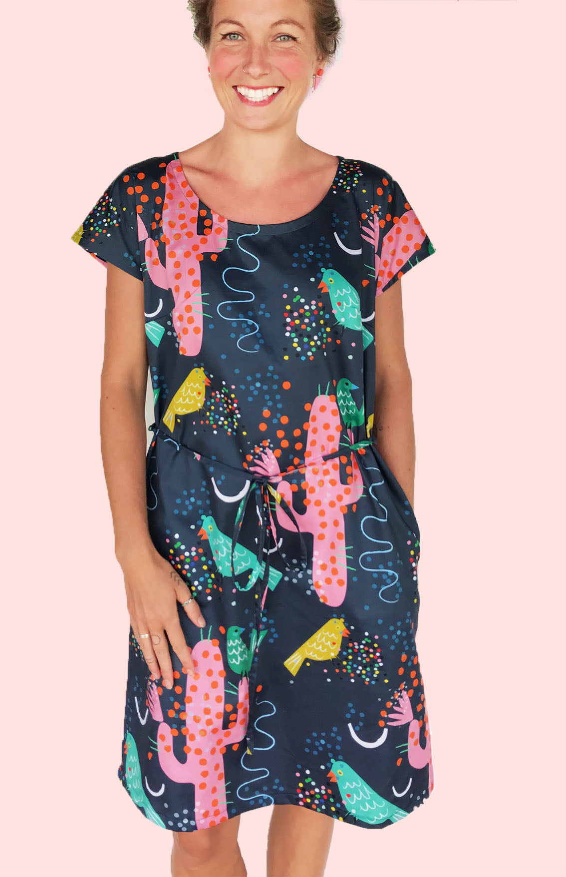 Prickly Feathers 100% organic cotton dress (550882443294)