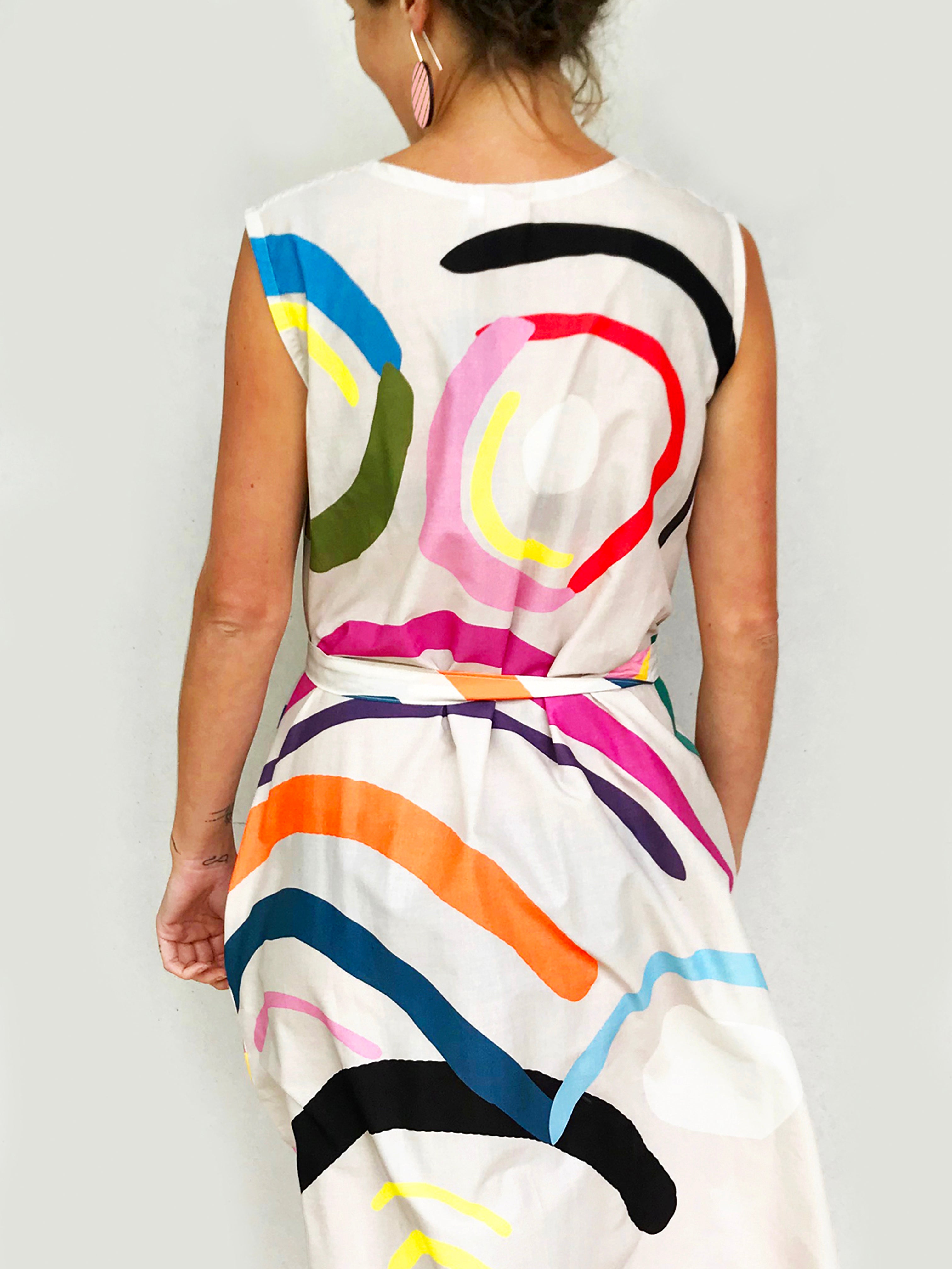 Beige Colour Waves 100% cotton satin (6943680168089)