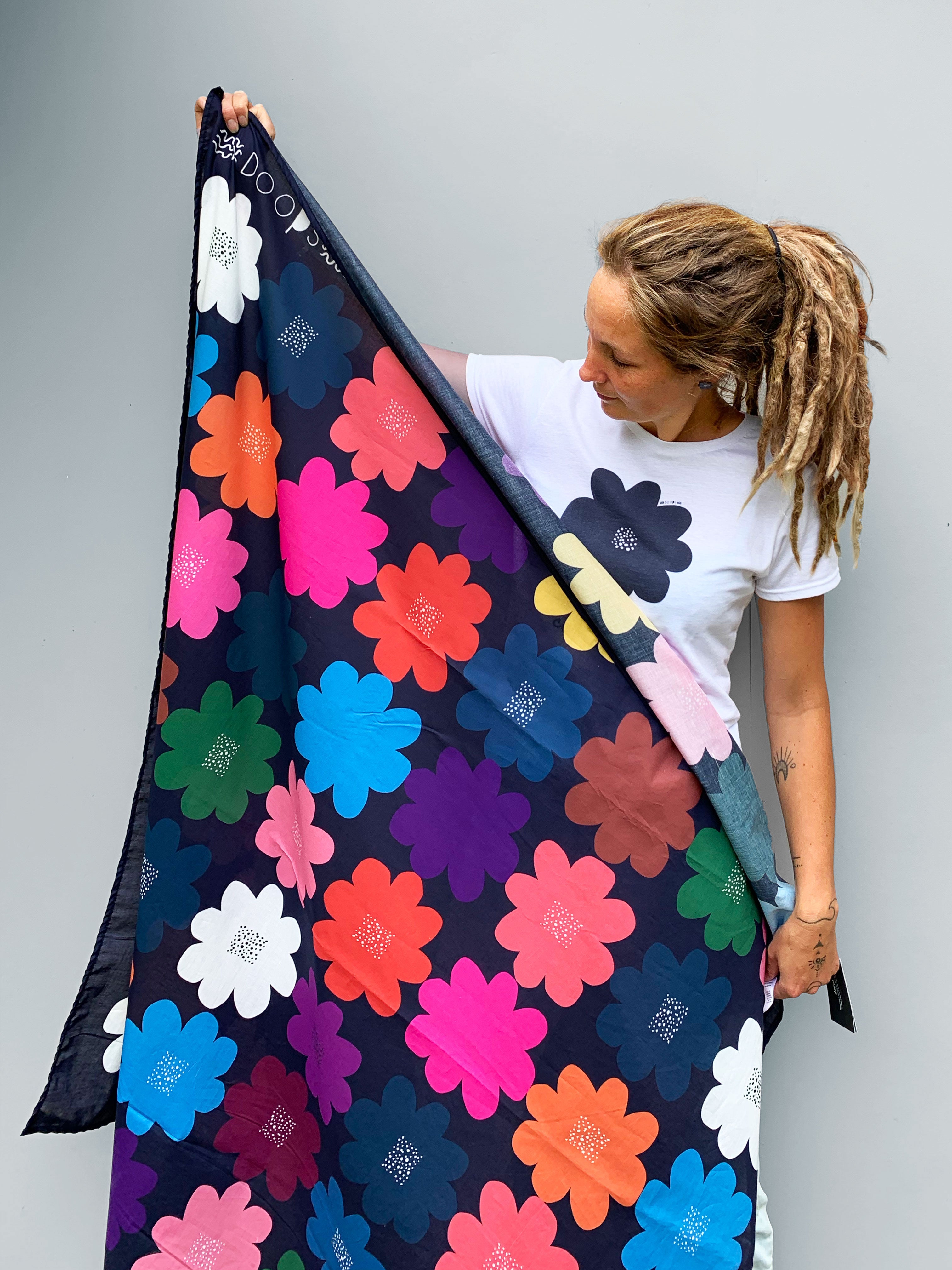 Kooki Bloom 100% cotton scarf (5793154007193)