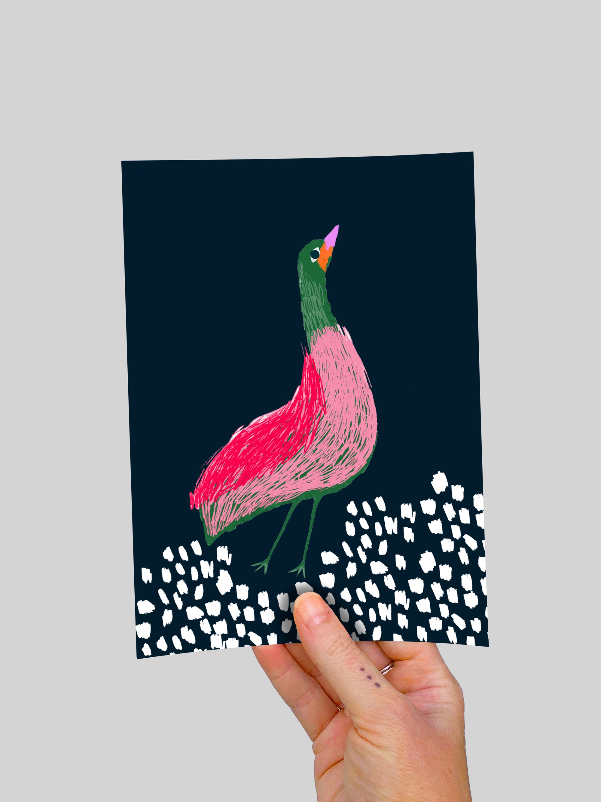 Bright Bird (large) A5 Postcard (4630280863840)