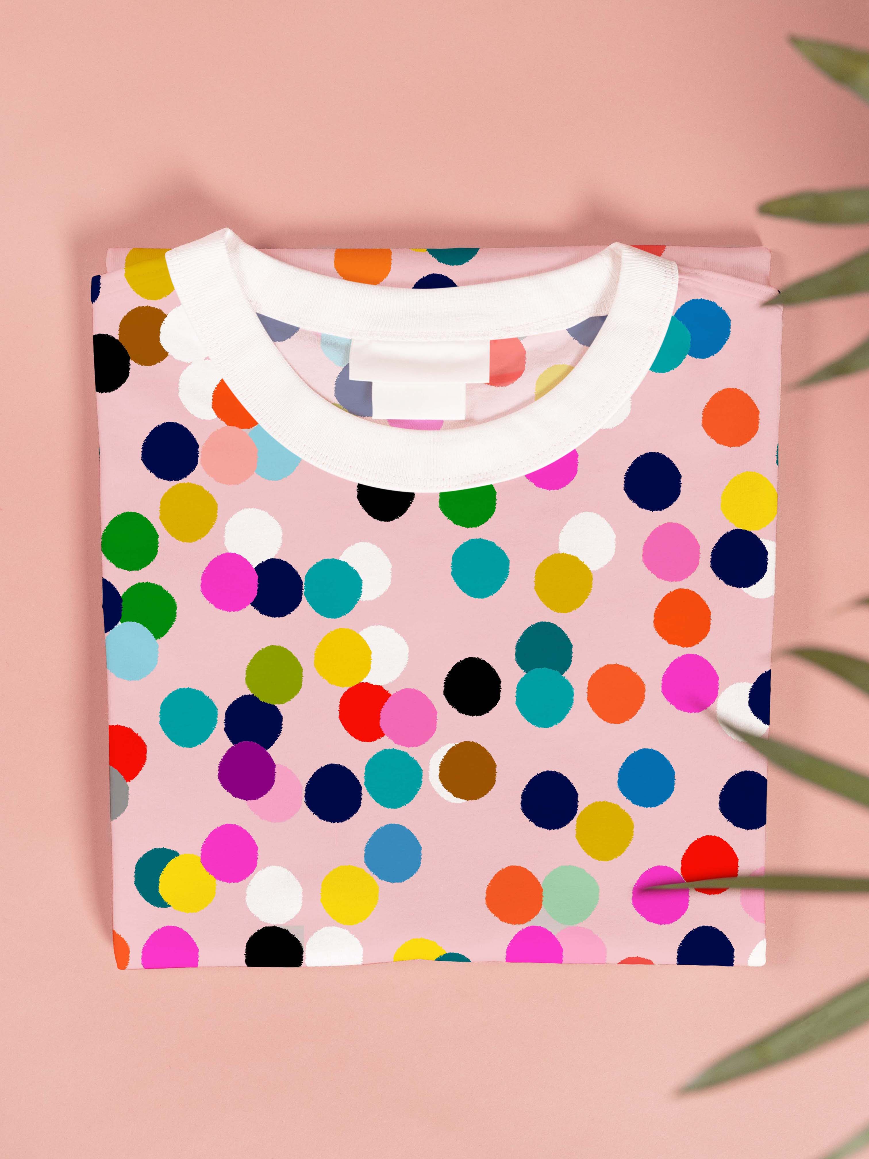 Confetti (peach) 100% cotton jersey
