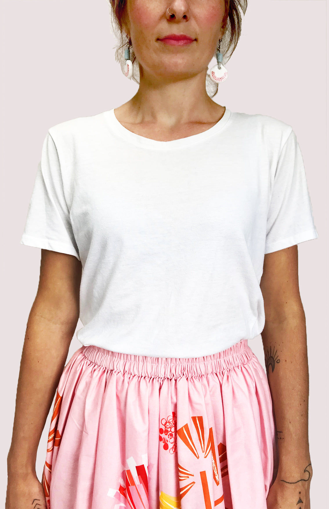 Pink Mauve Protea 100% cotton skirt (332258738206)