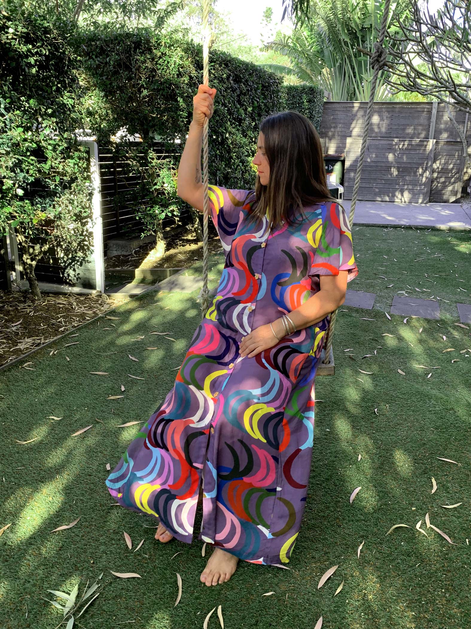 LAST ONES Colourful Ripples Dress 100% Lawn Cotton