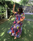 LAST ONES Colourful Ripples Dress 100% Lawn Cotton