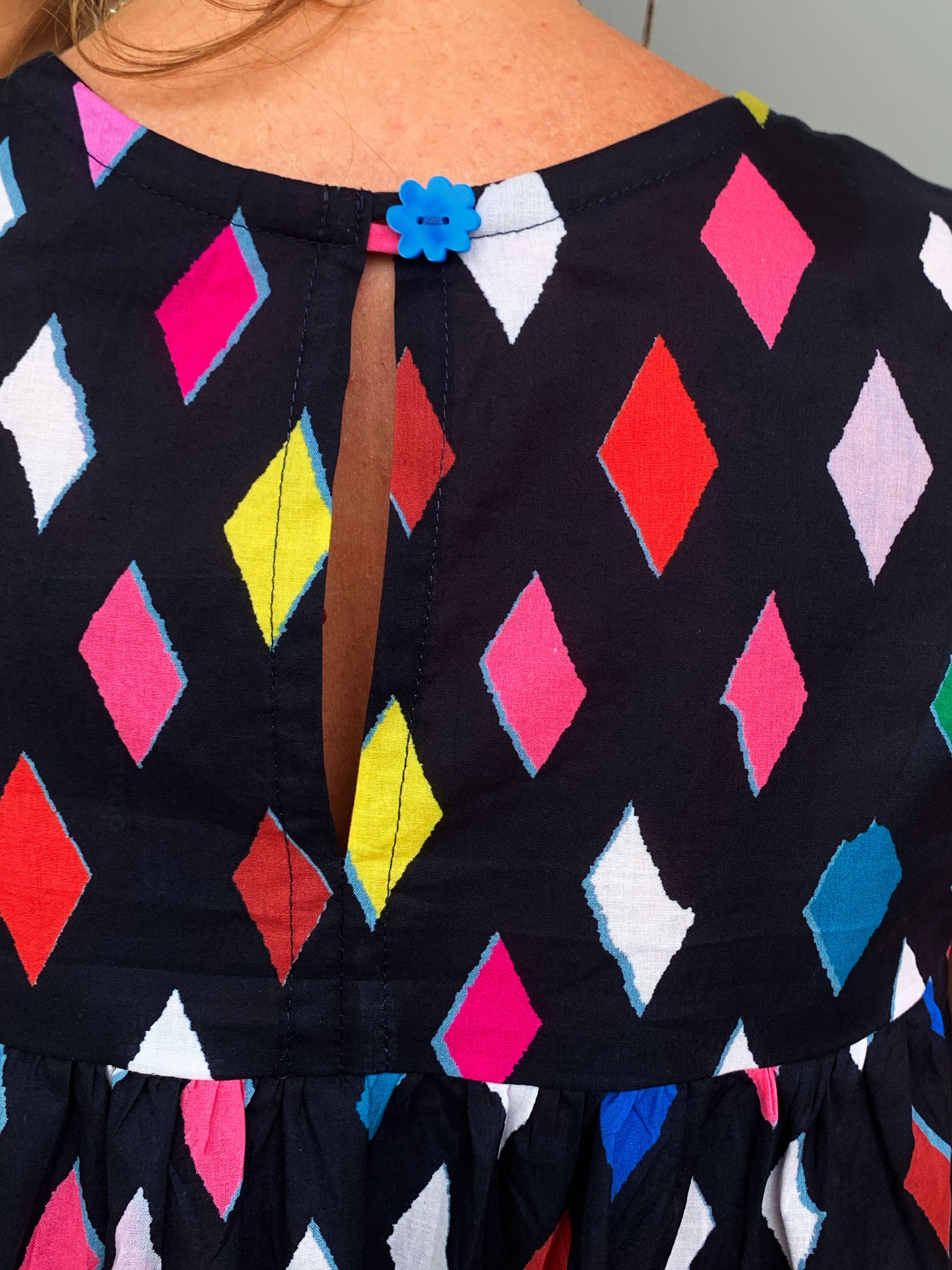 Kooki Diamond dress 100% lawn cotton (5815642783897)