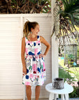 Village Palm Valley 100% cotton linen dress (4109402669152)