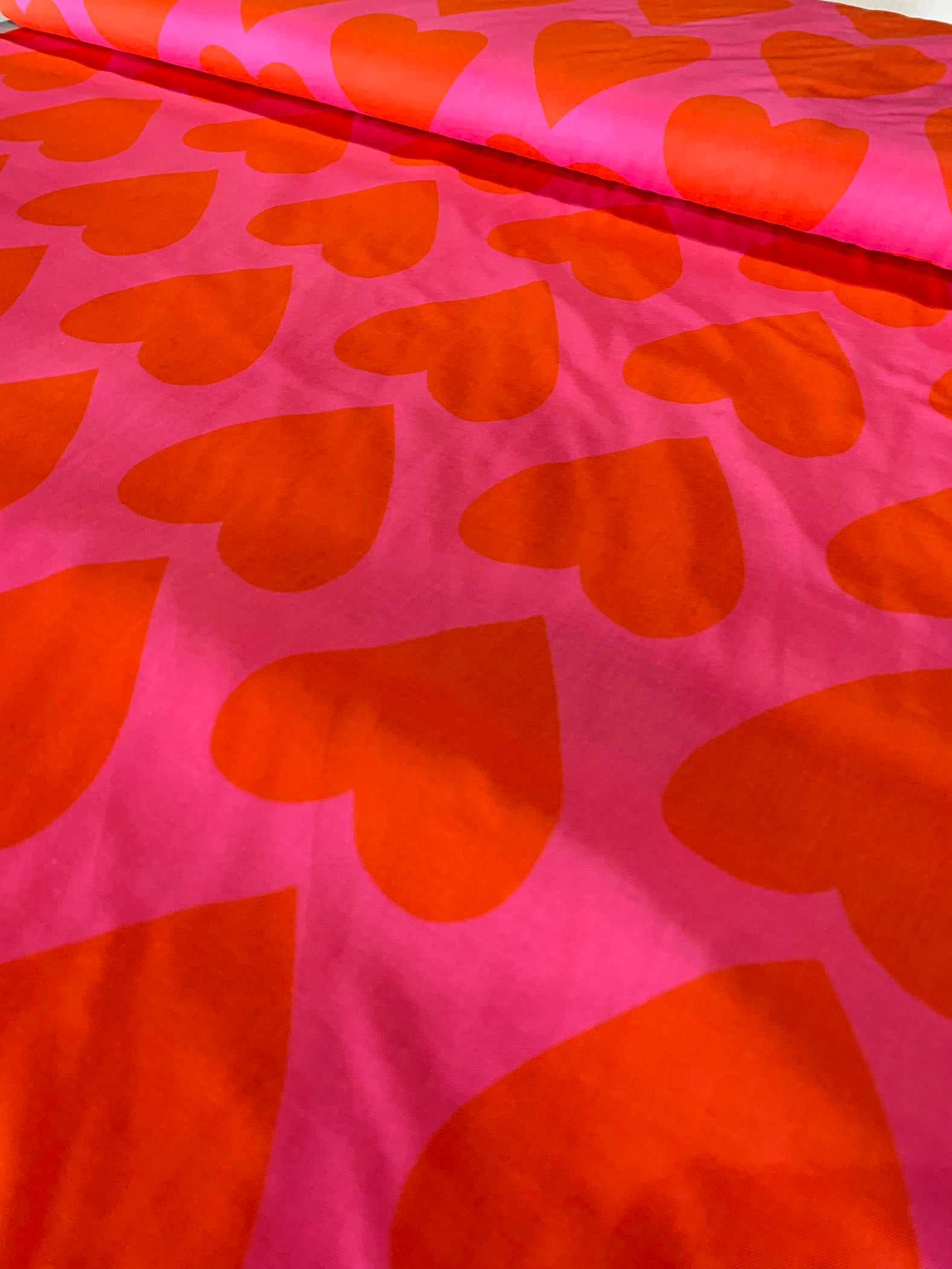 Pink Hearts Cotton Voile