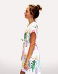 Tropical Cactus Garden 100% cotton ladies sleeve dress (9381936712)