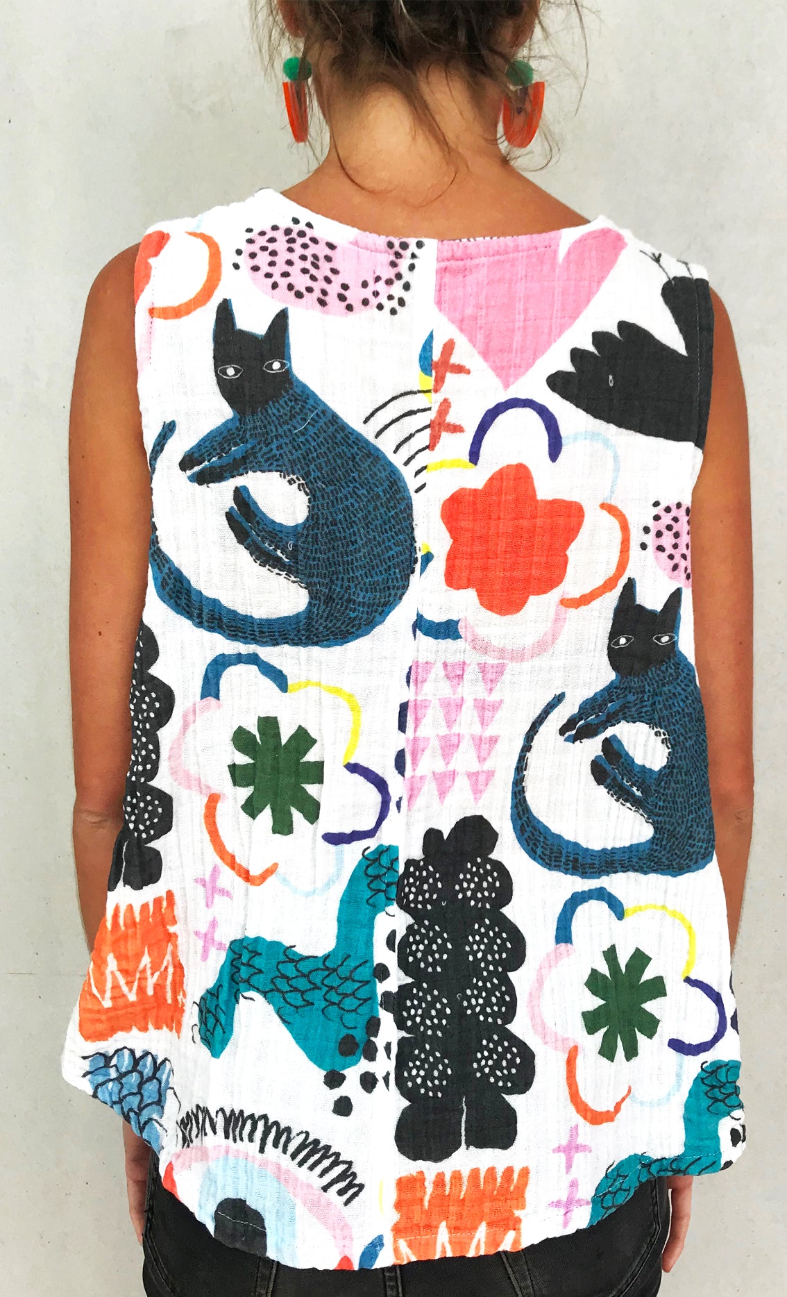 Doops Play 100% organic sweet pea gauze sleeveless top (white) & A FEW ORGANIC JERSEY'S LEFT (1508050468960)