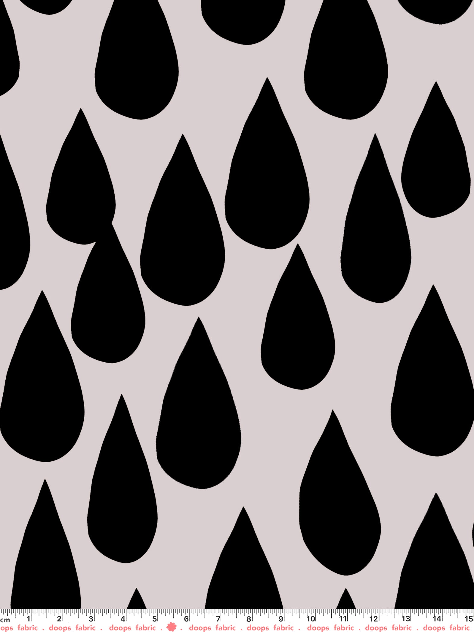 Drops (black) organic cotton linen
