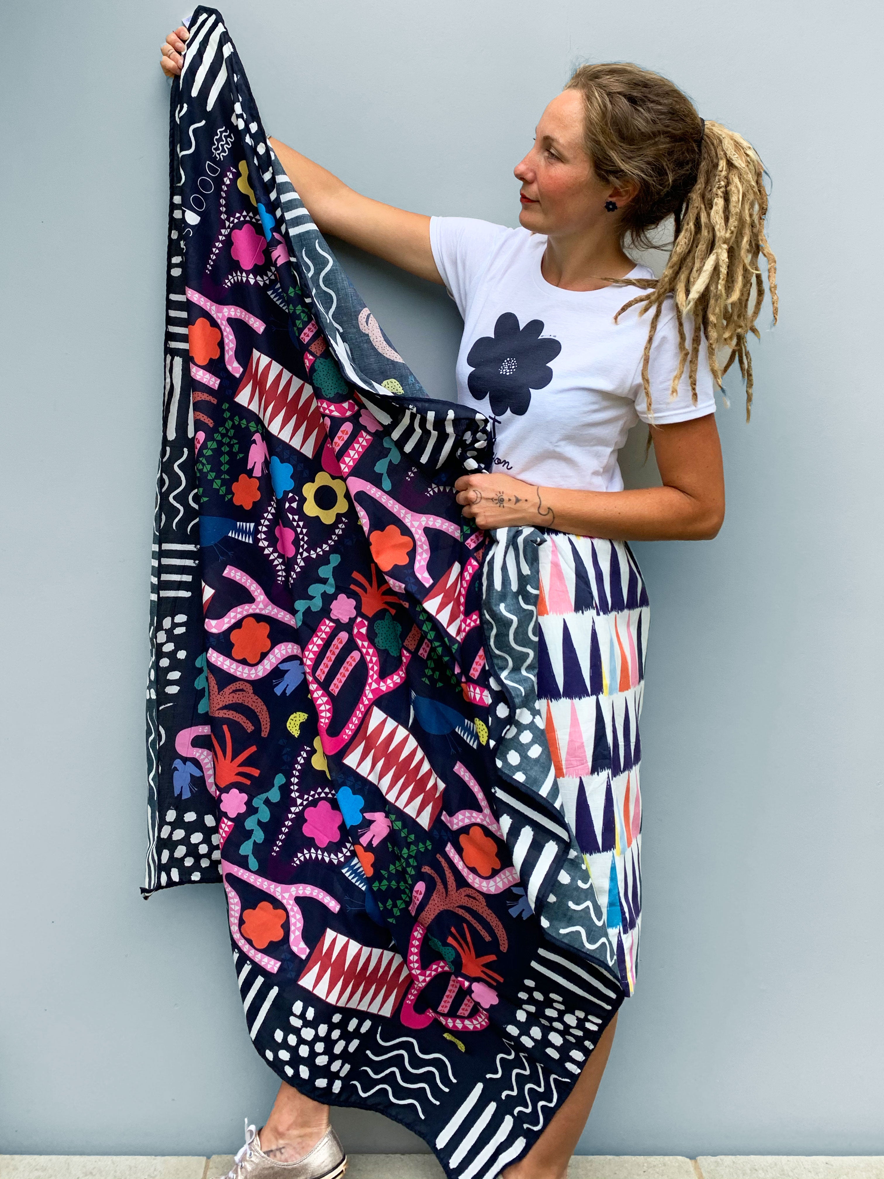 Dark Kooki 100% cotton scarf (5793126645913)