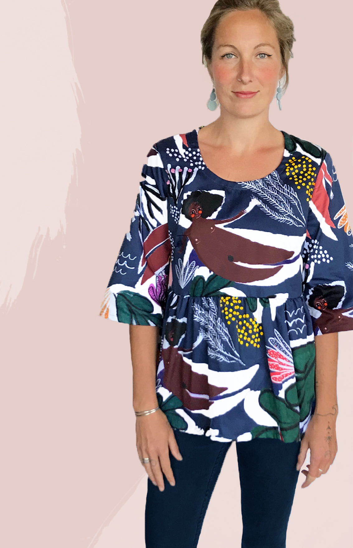 SALE Bathing Godesses 100% organic cotton top (1401654444128)