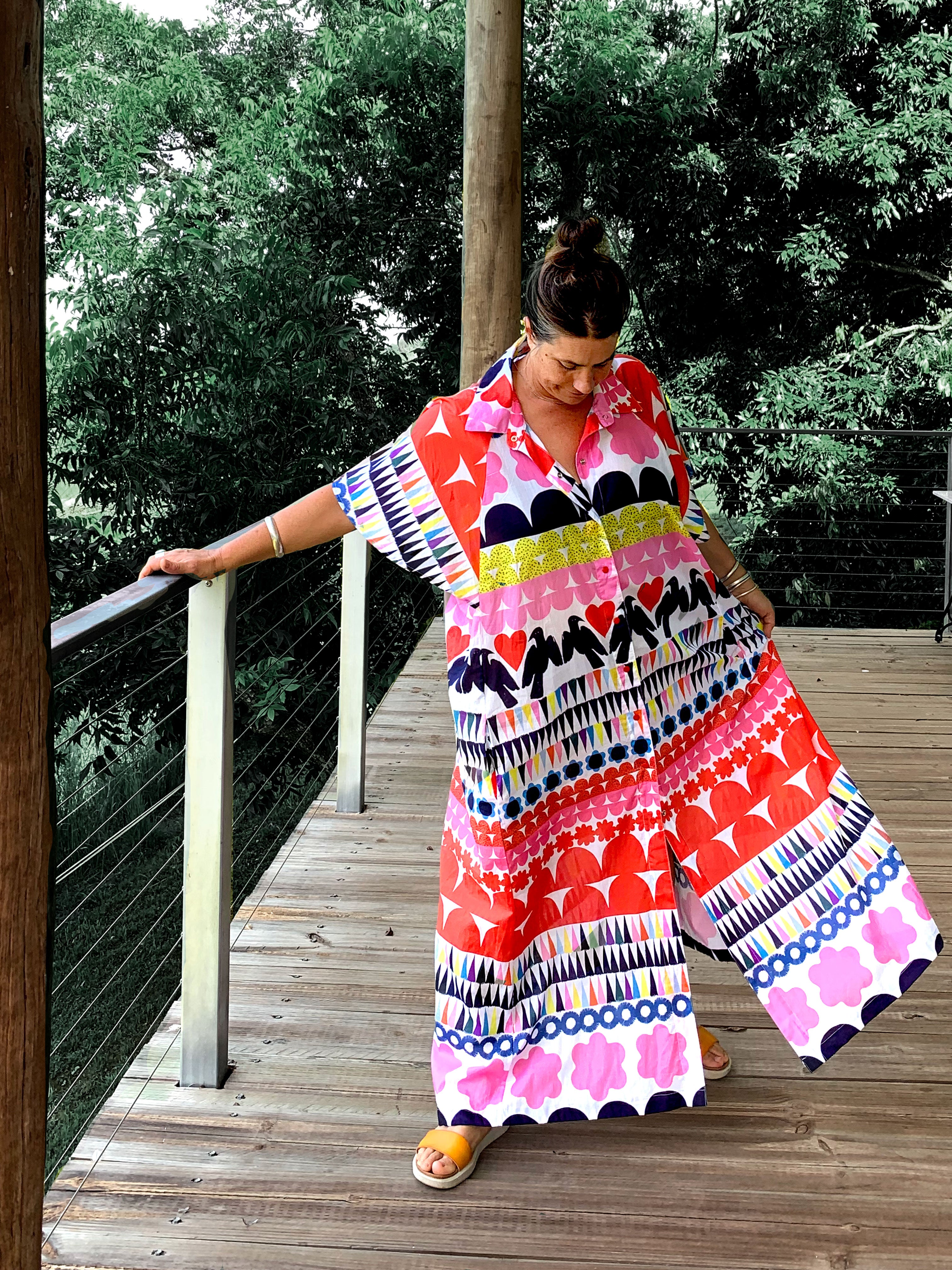 Red Kooki  dress 100% lawn cotton (6162033574041)
