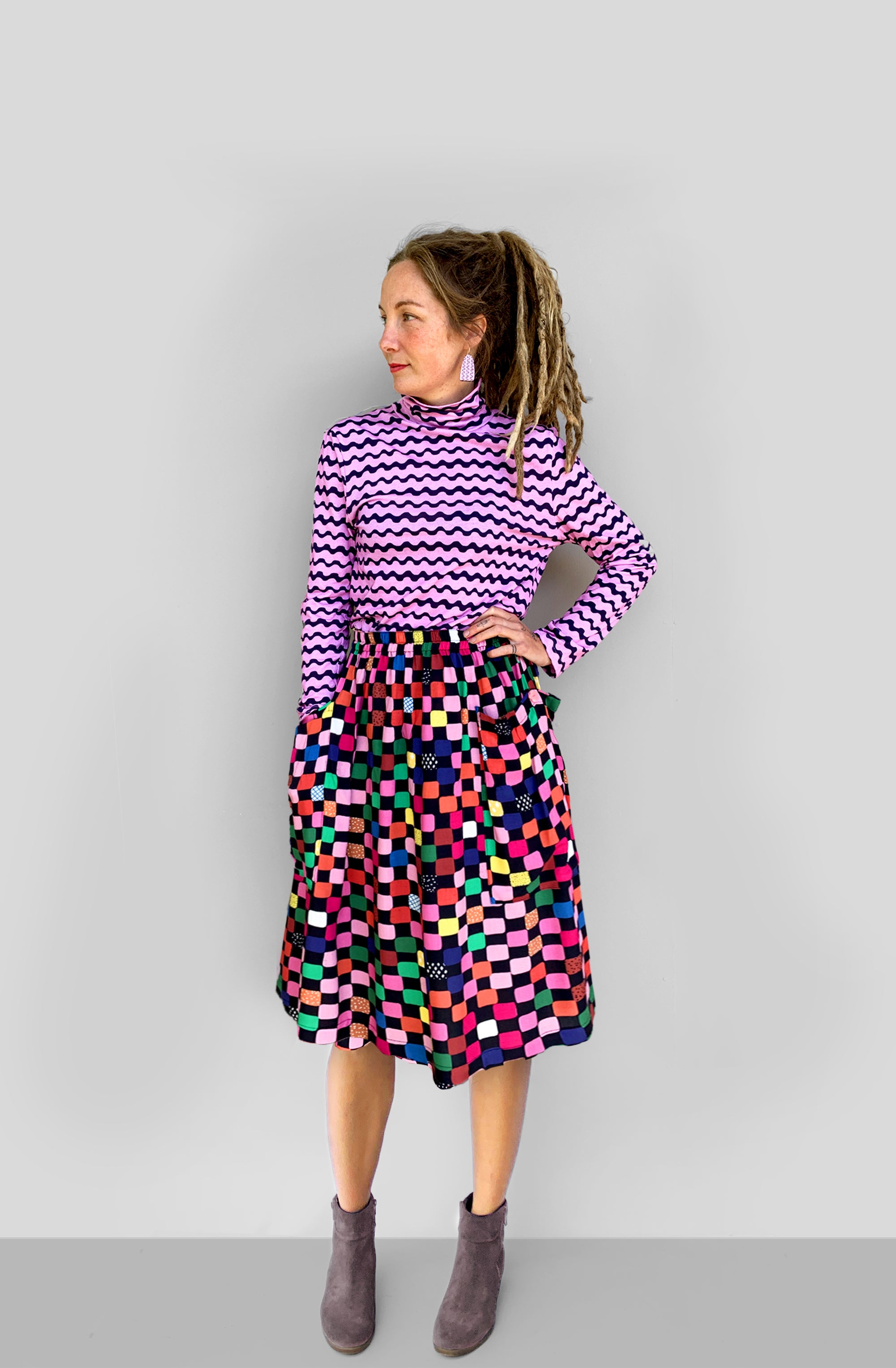 Check Bomb 100% cotton skirt (6858812719257)