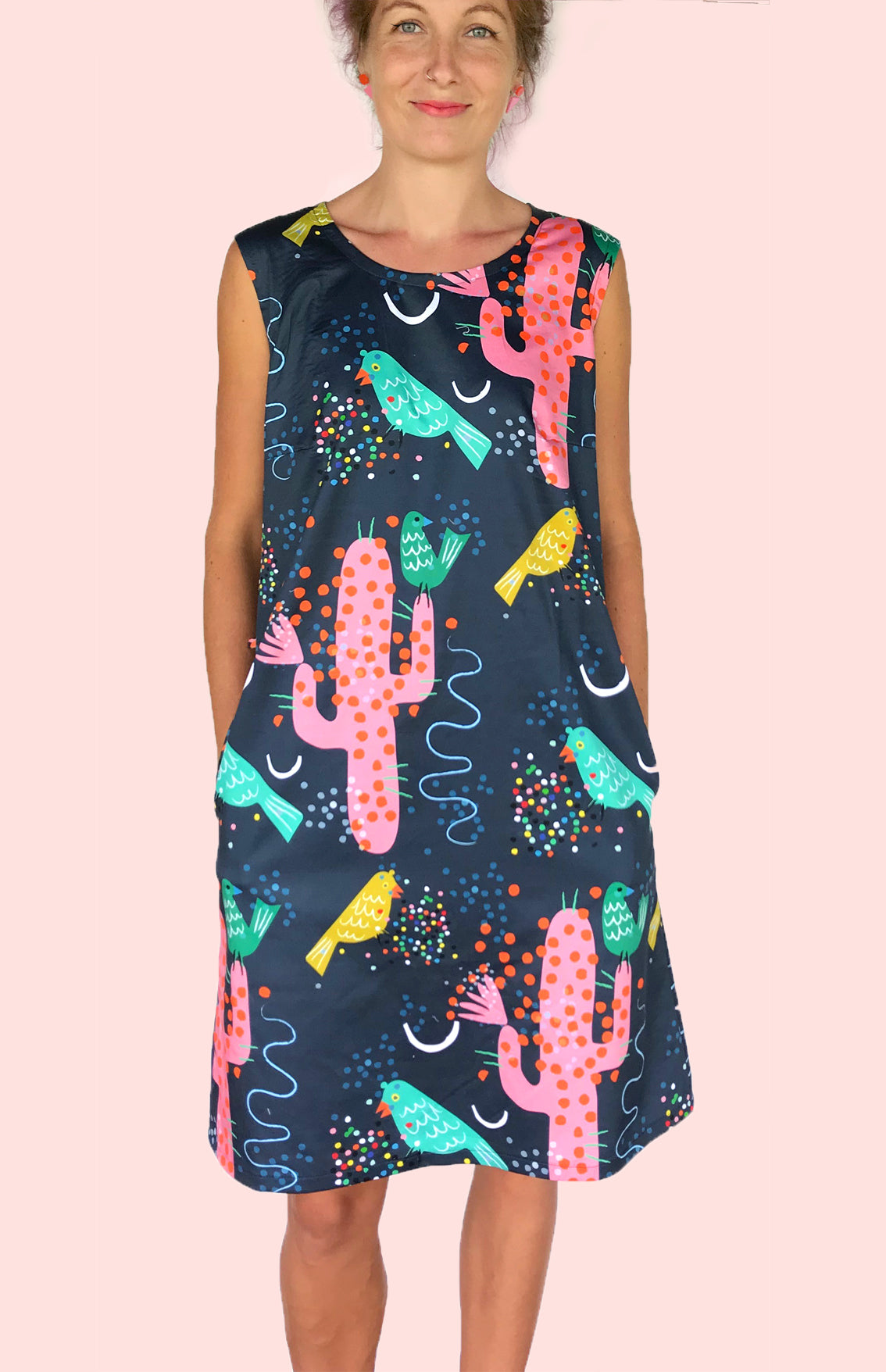 Prickly Feathers 100% organic cotton dress (550882443294)