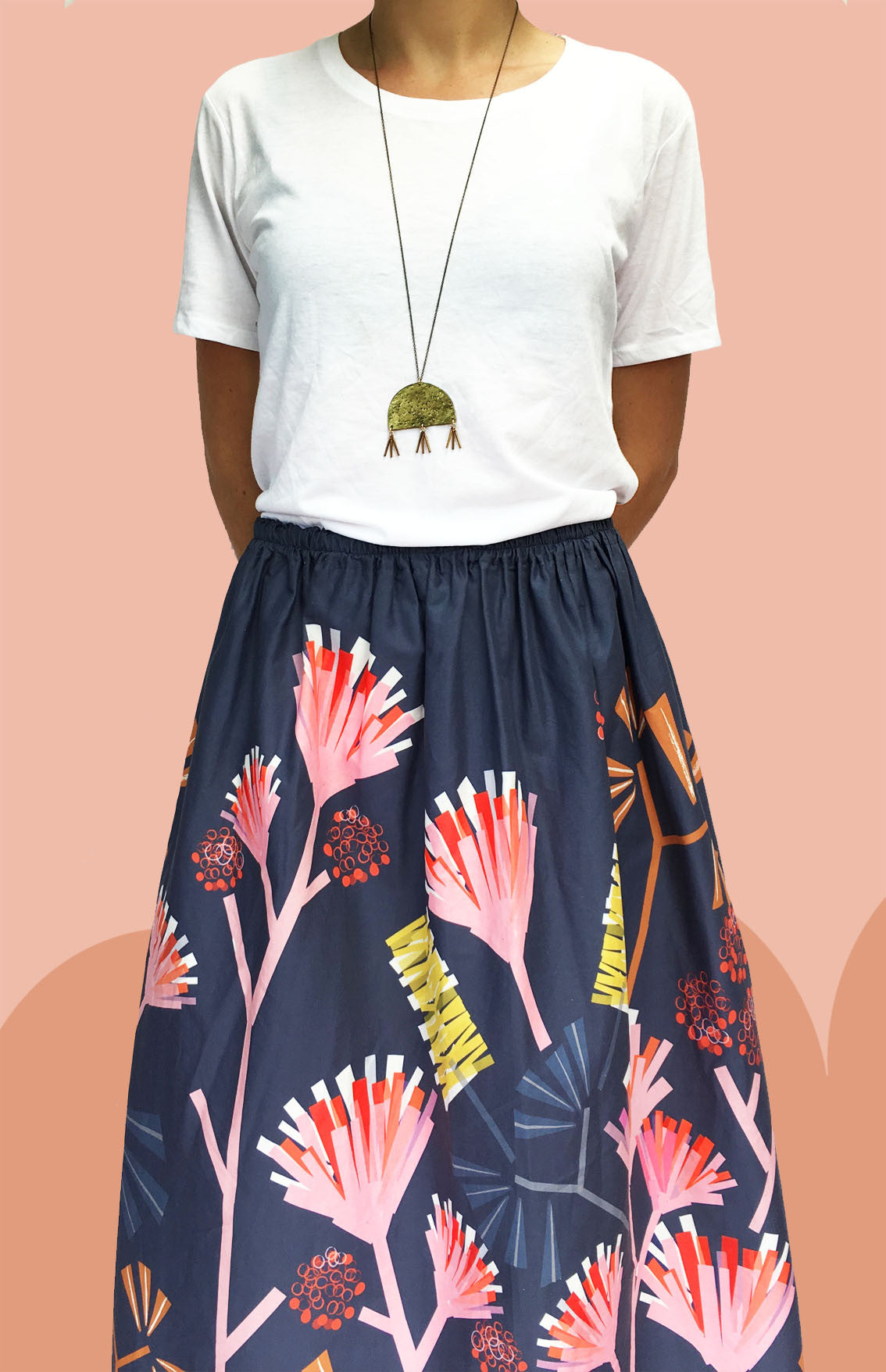Mauve Protea SILK skirt (SECONDS) (9430178120)