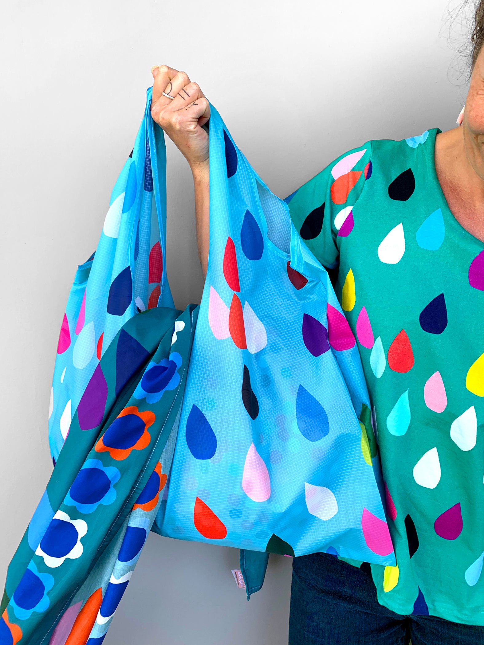 Bright Drops 95% cotton 5% Silk Scarf/Sarong