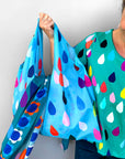 Bright Drops 95% cotton 5% Silk Scarf/Sarong