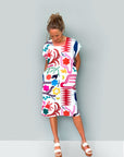 Bright Kooki linen dress with tie (5815296884889)