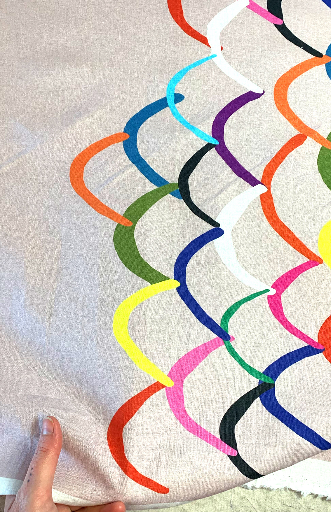 Upside down beige cotton linen per metre (2277724520544)