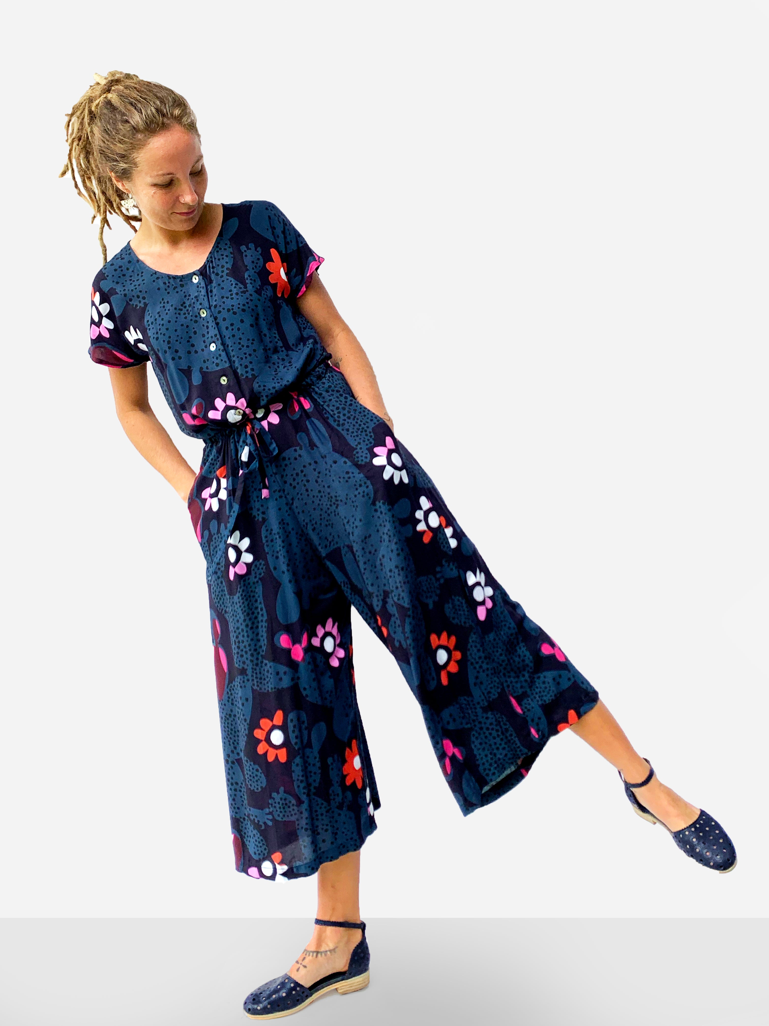 Blink Cacti 100% cotton jumpsuit (4637895262304)