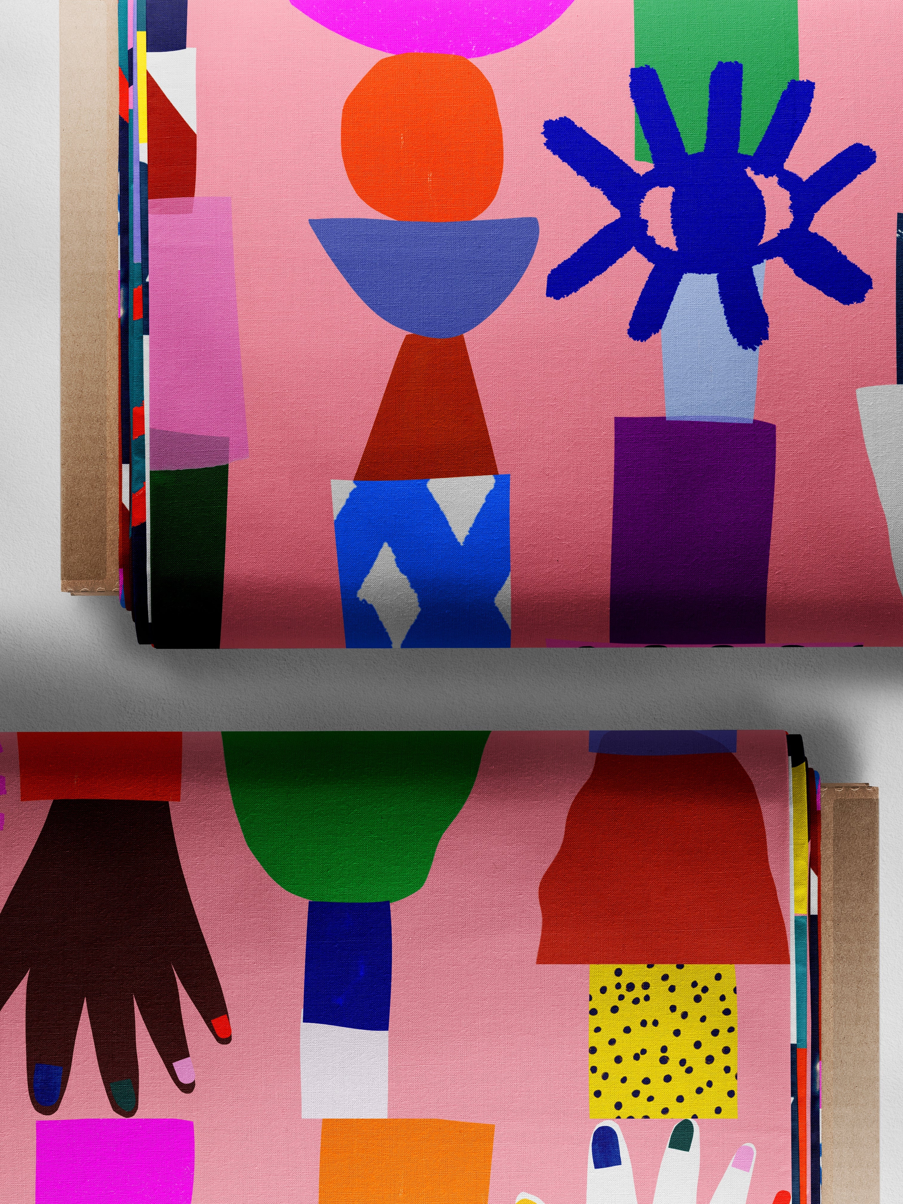 Kinship hands (peach) 100% cotton jersey  (CUT PIECE 1.6M $15)