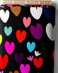 Smile Hearts (black) jersey (CUT PIECE 1.5M $20)
