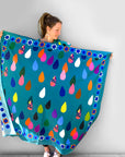 Bright Drops 95% cotton 5% Silk Scarf/Sarong