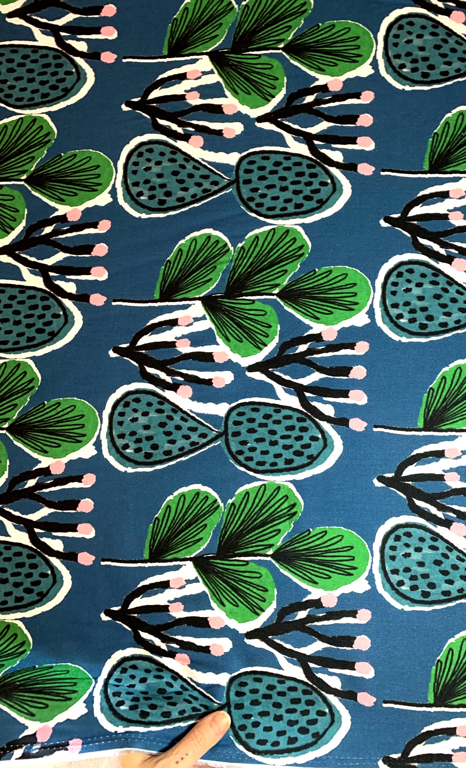 Coral Cactus 100% cotton satin per metre (4459275616352)