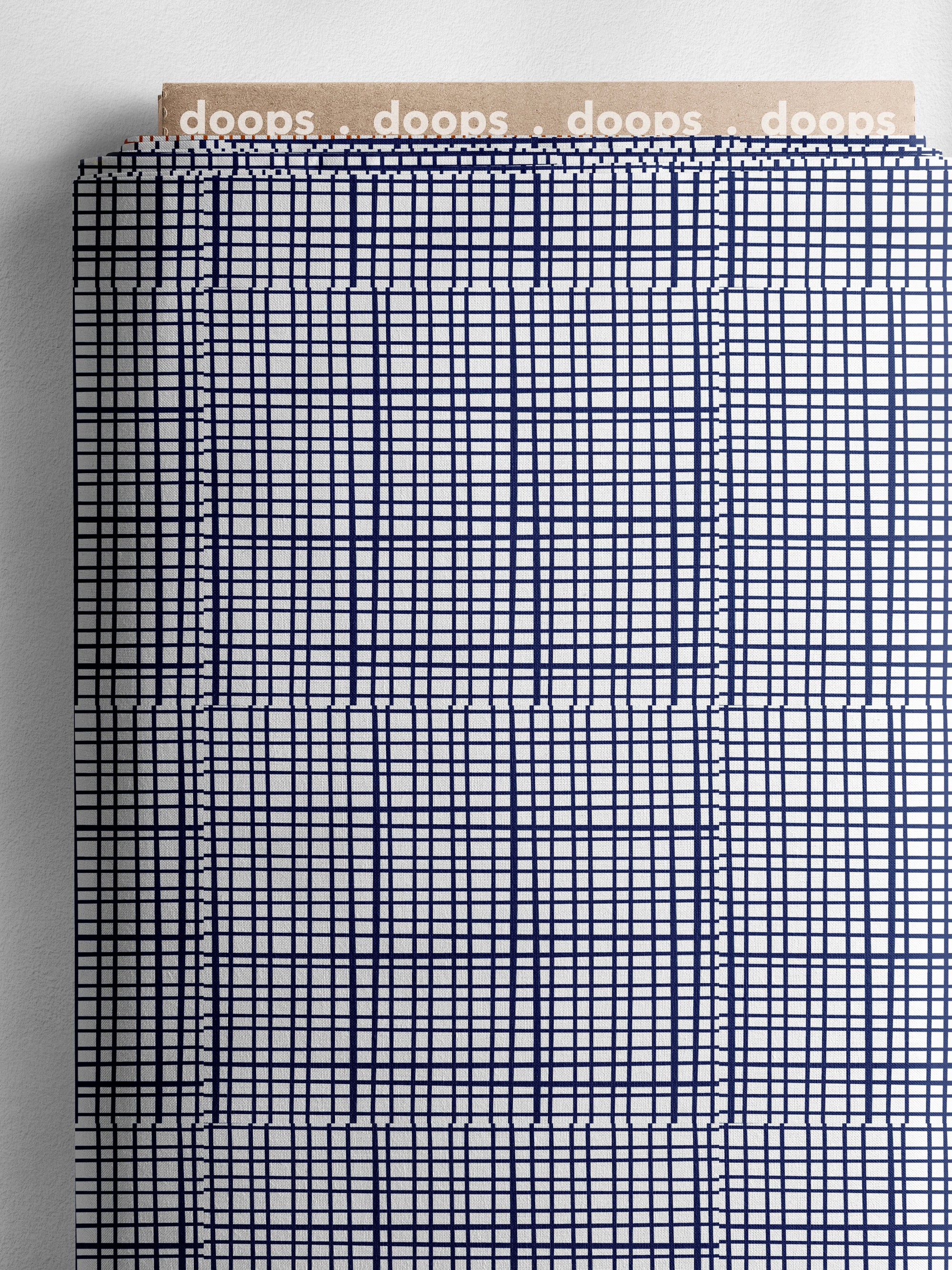Navy check 100% cotton  (CUT PIECE 1.8M $7)