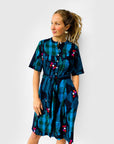 Blink Cactus 100% cotton dress with tie (4636297789536)