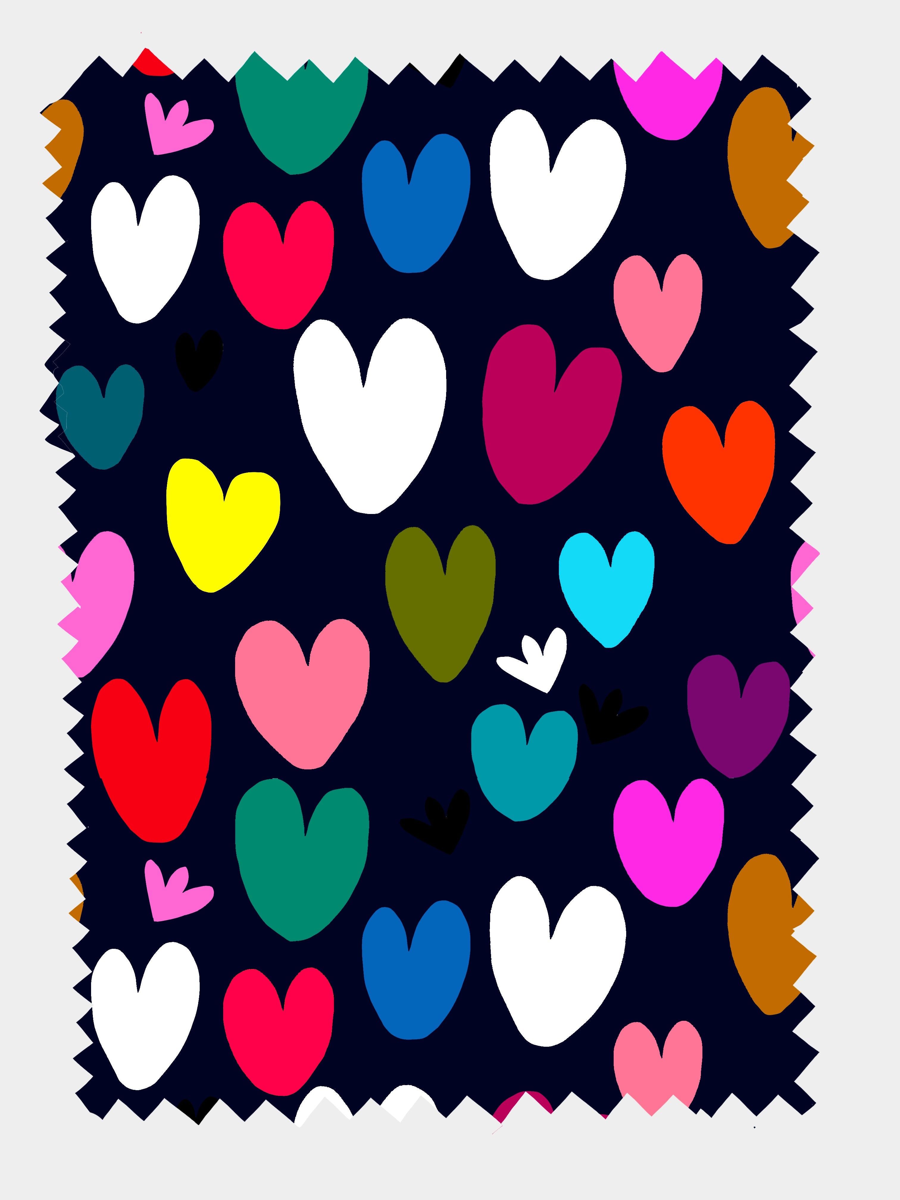 Navy Hearts 100% cotton (6594139226265)