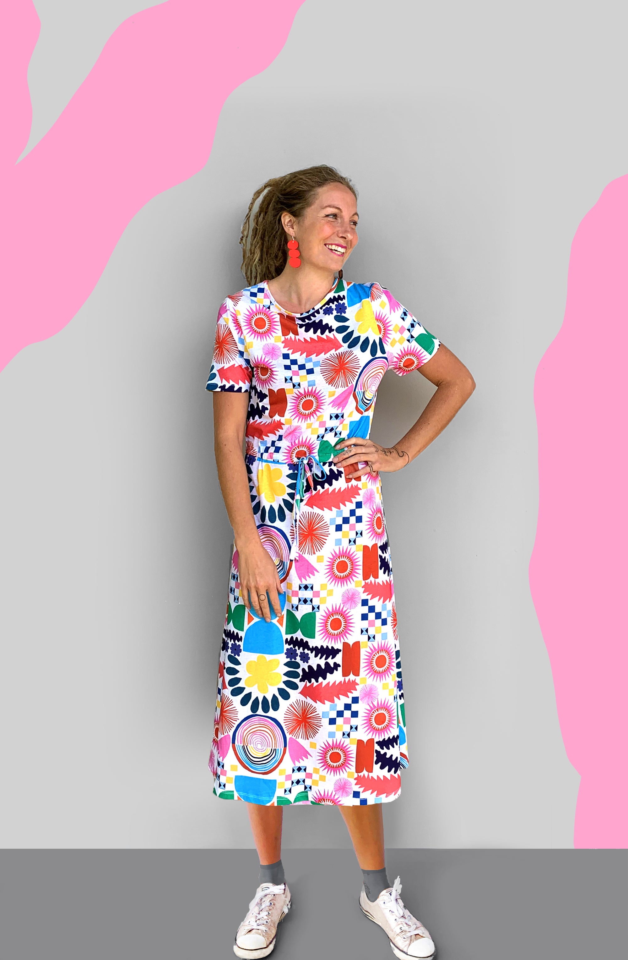 Play 100% organic jersey draw string dress (6842989117593)